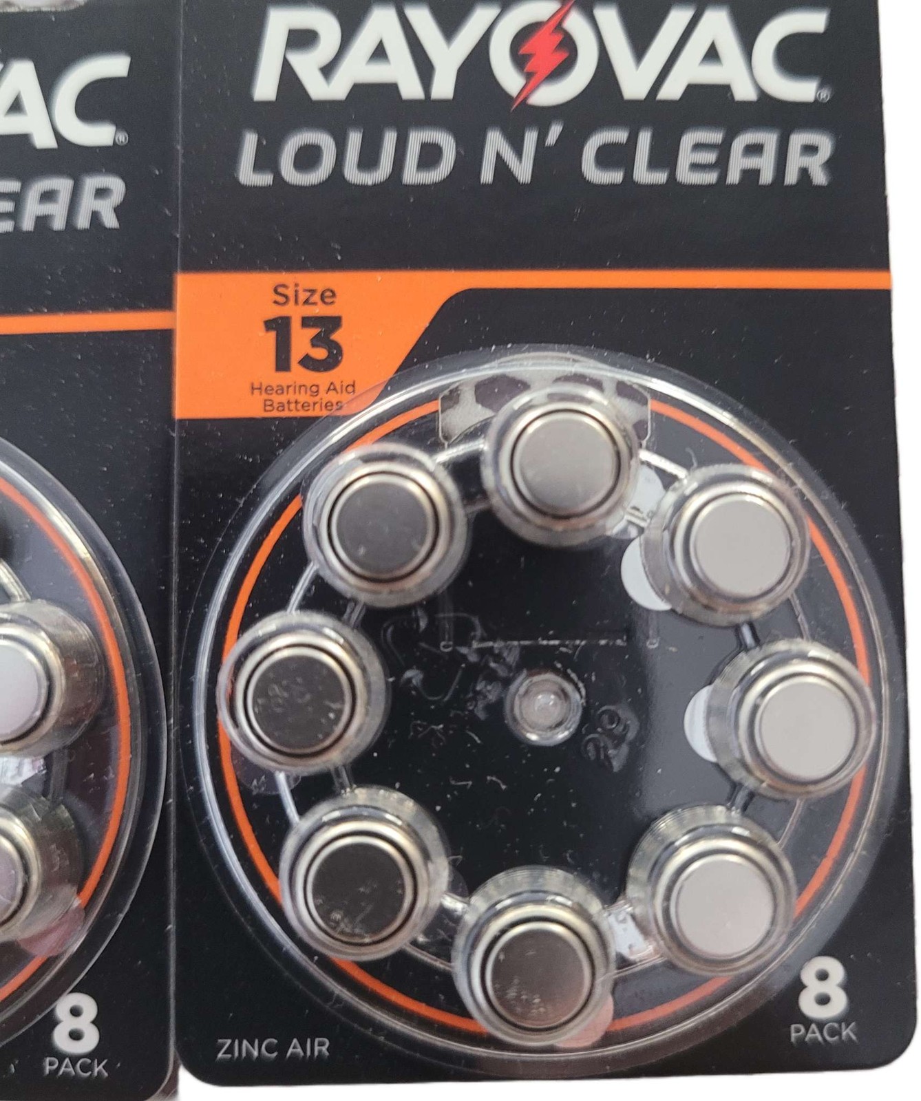Rayovac Size 13 Loud N’ Clear Hearing Aid Zinc Air Batteries 8 Pack Lot of 9