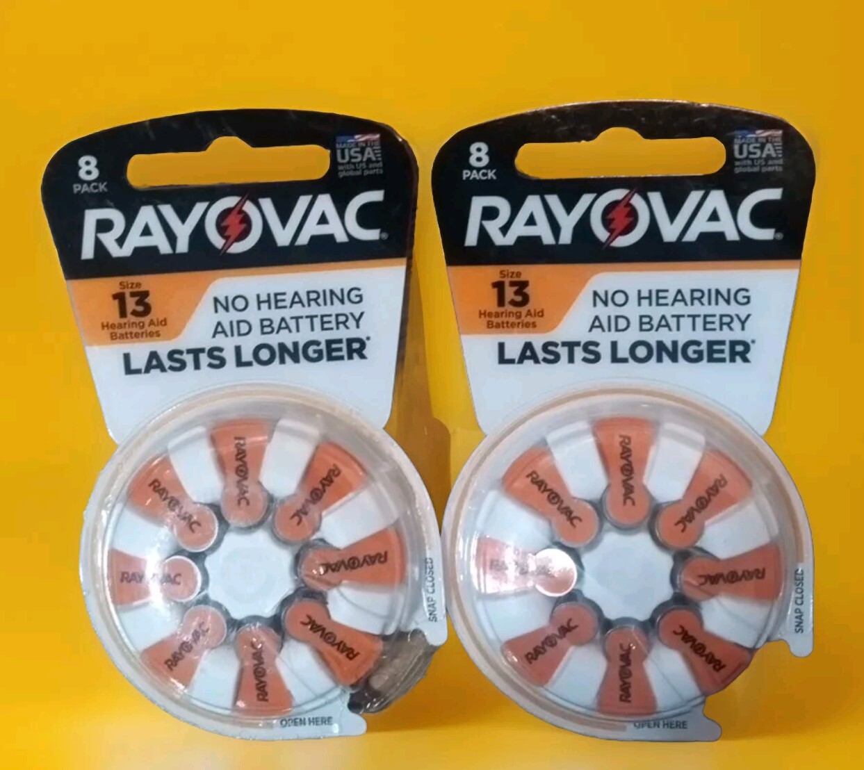 RAYOVAC⚡Size 13 Hearing Aid Batteries Lotx2-8 Pack 16ct Batteries “Fast Shipp’N”