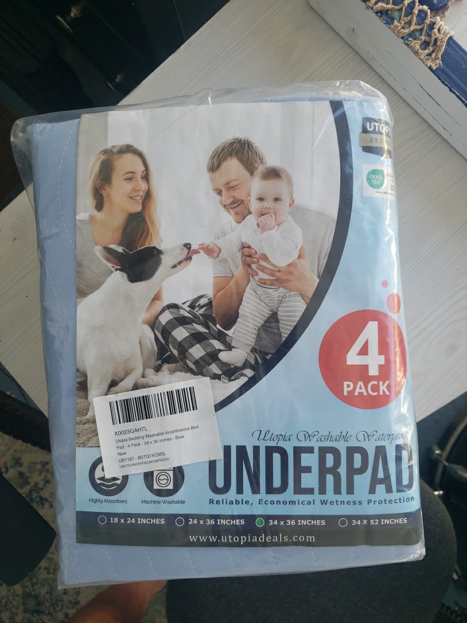 Utopia 34× 36 Inc 4 Pack Bed Washable Waterprpof Under Pads Sealed Packaged BNIP