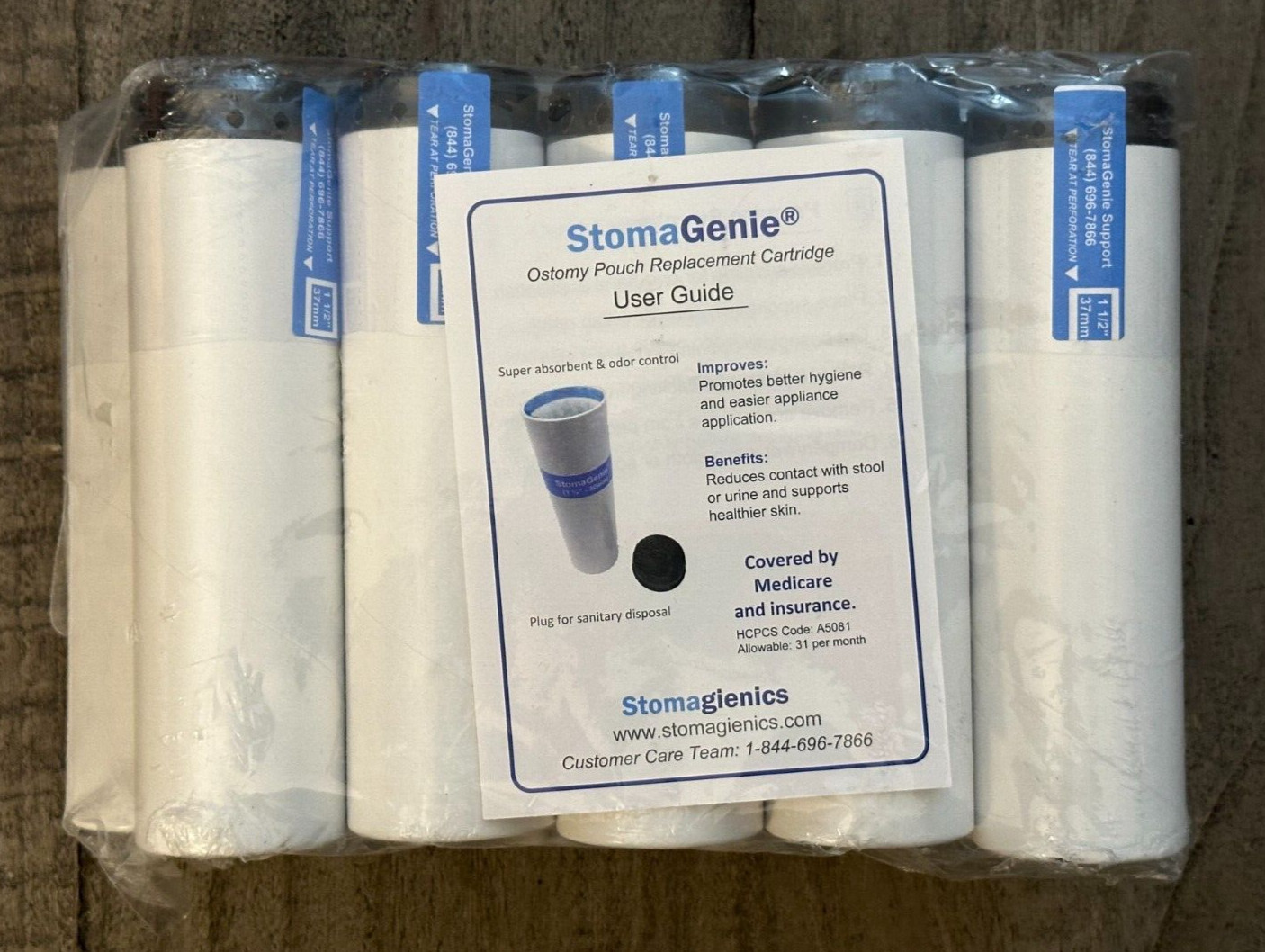 StomaGenie 12016P Ostomy Pouch Replacement Cartridge 1 1/2″ – 37mm Set of 10