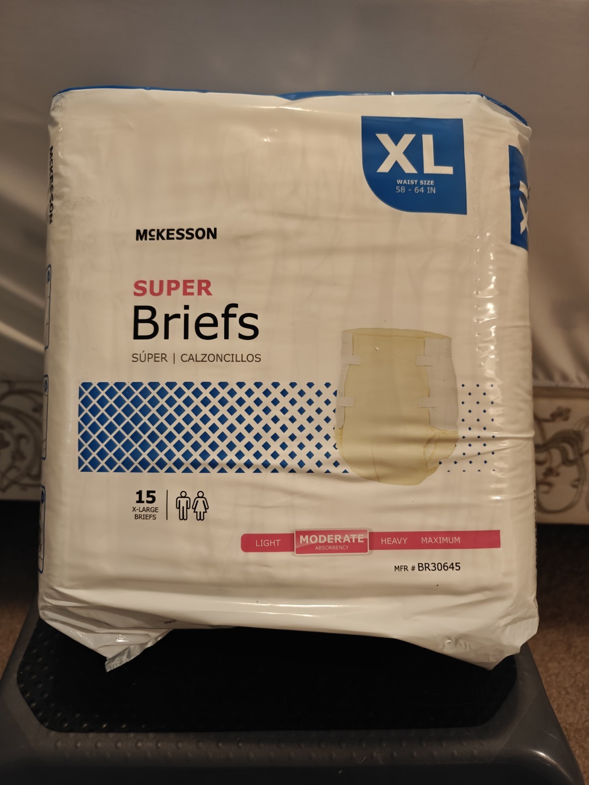 McKesson Super Briefs XL (58″–64″) – Moderate Absorbency – 15 Count