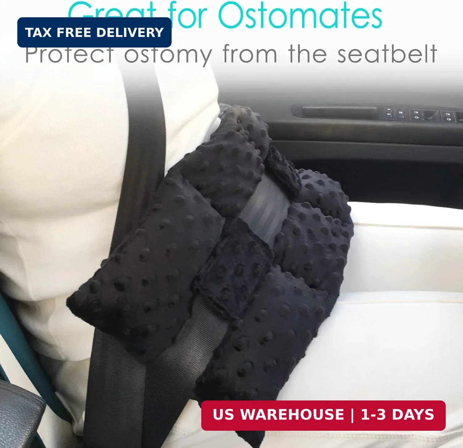 Ostomy Seat Belt Pillow Stoma Seatbelt Protector Ostomy Bag Cover Pillow for Dri