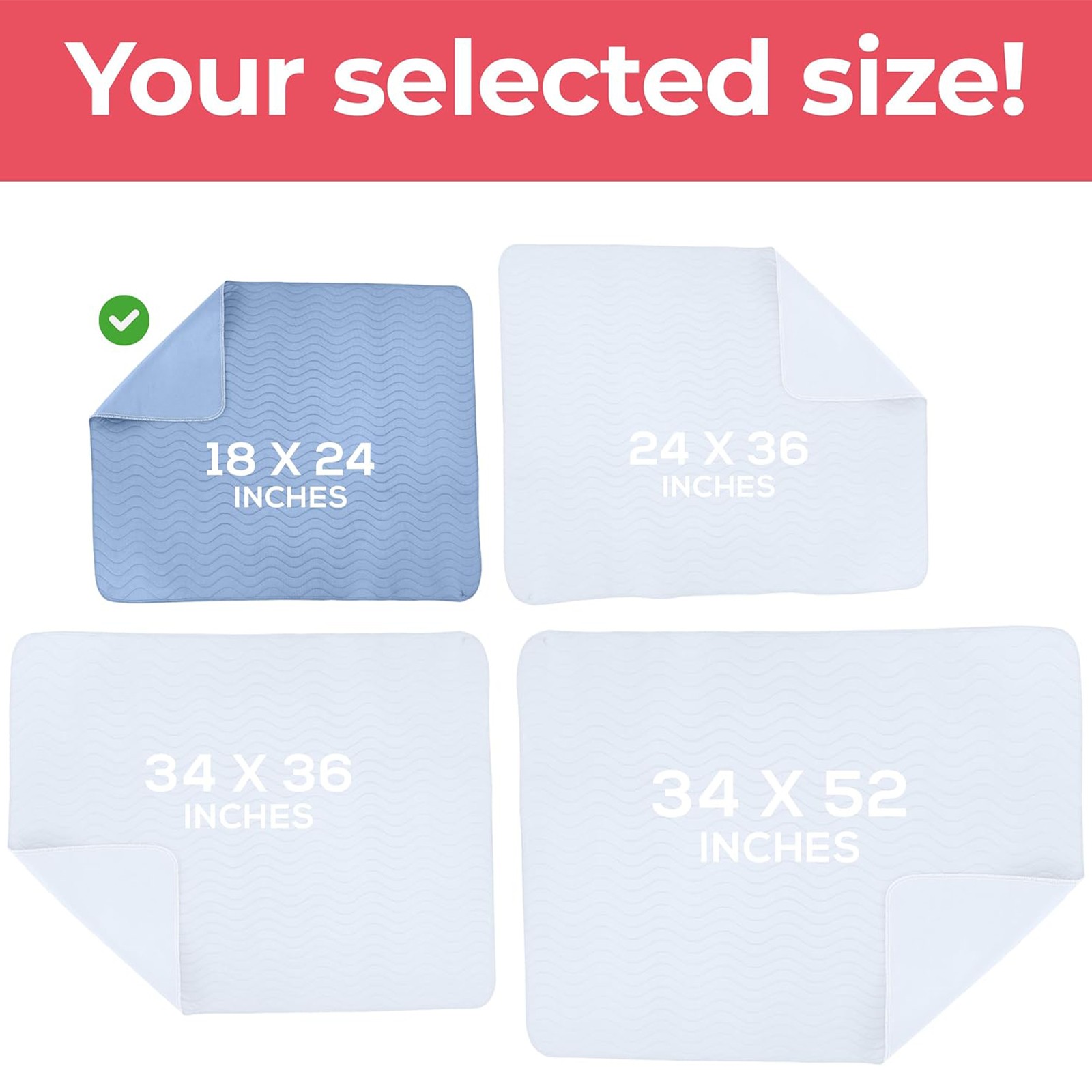 Utopia Bedding Washable Reusable Waterproof Underpads 18×24 Incontinence 4 PACK