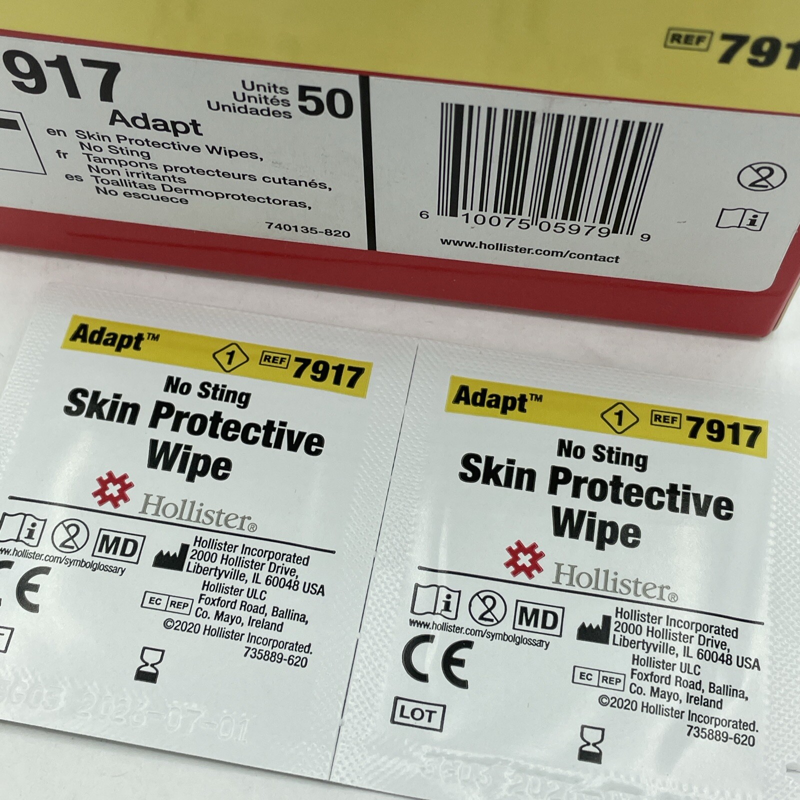 50 Hollister Adapt 7917 Skin Protective Wipes Exp. 2028 Guaranteed to Function