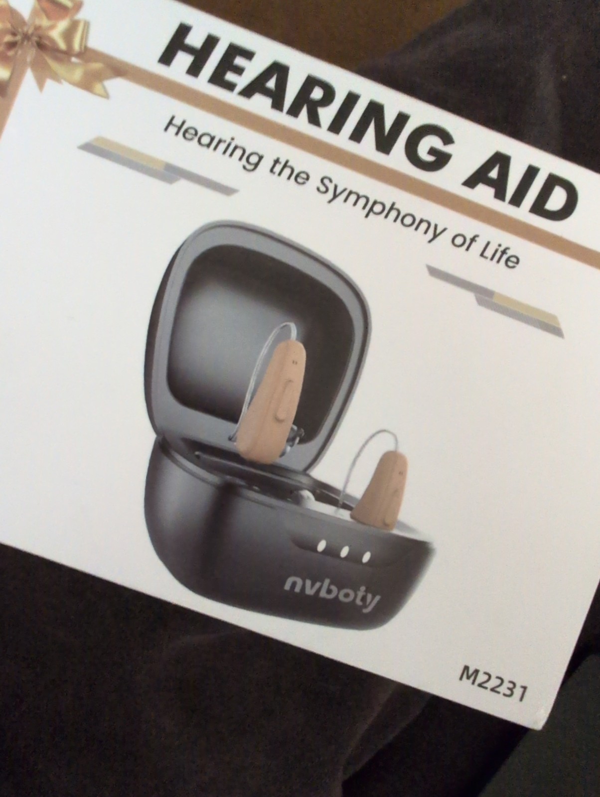 Rechargeable Behind Ear Hearing Aid Amplifier Set w/ Charging Case Open Box K08