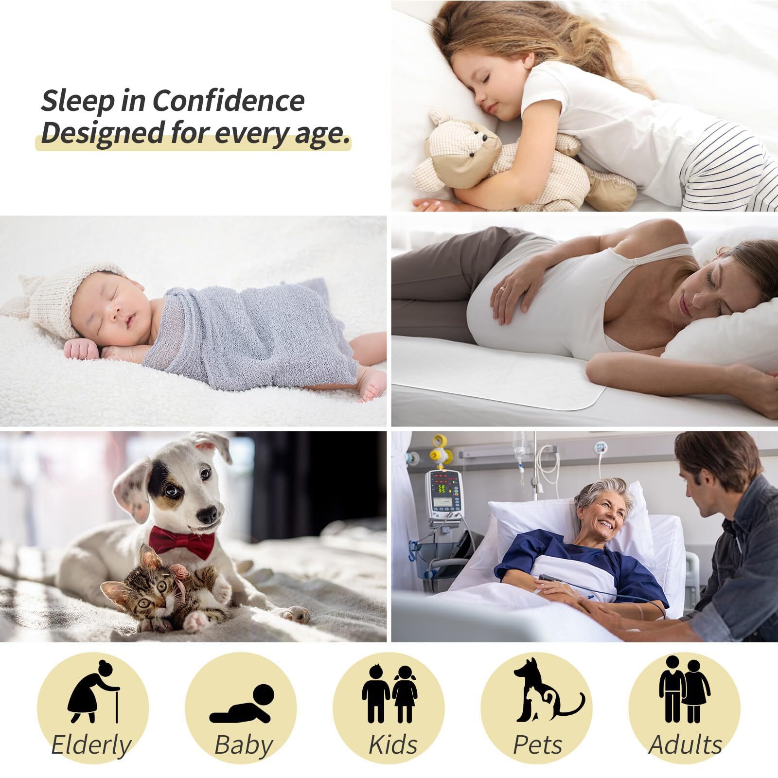 Waterproof Bed Pads Incontinence 34” x 52” Washable Mattress Protector 1 Pack