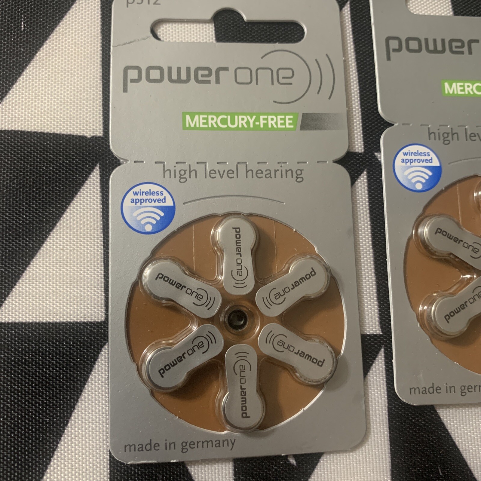 Lot of 3 Power One Mercury Free Hearing Aid Batteries Size P312 Exp June 2019