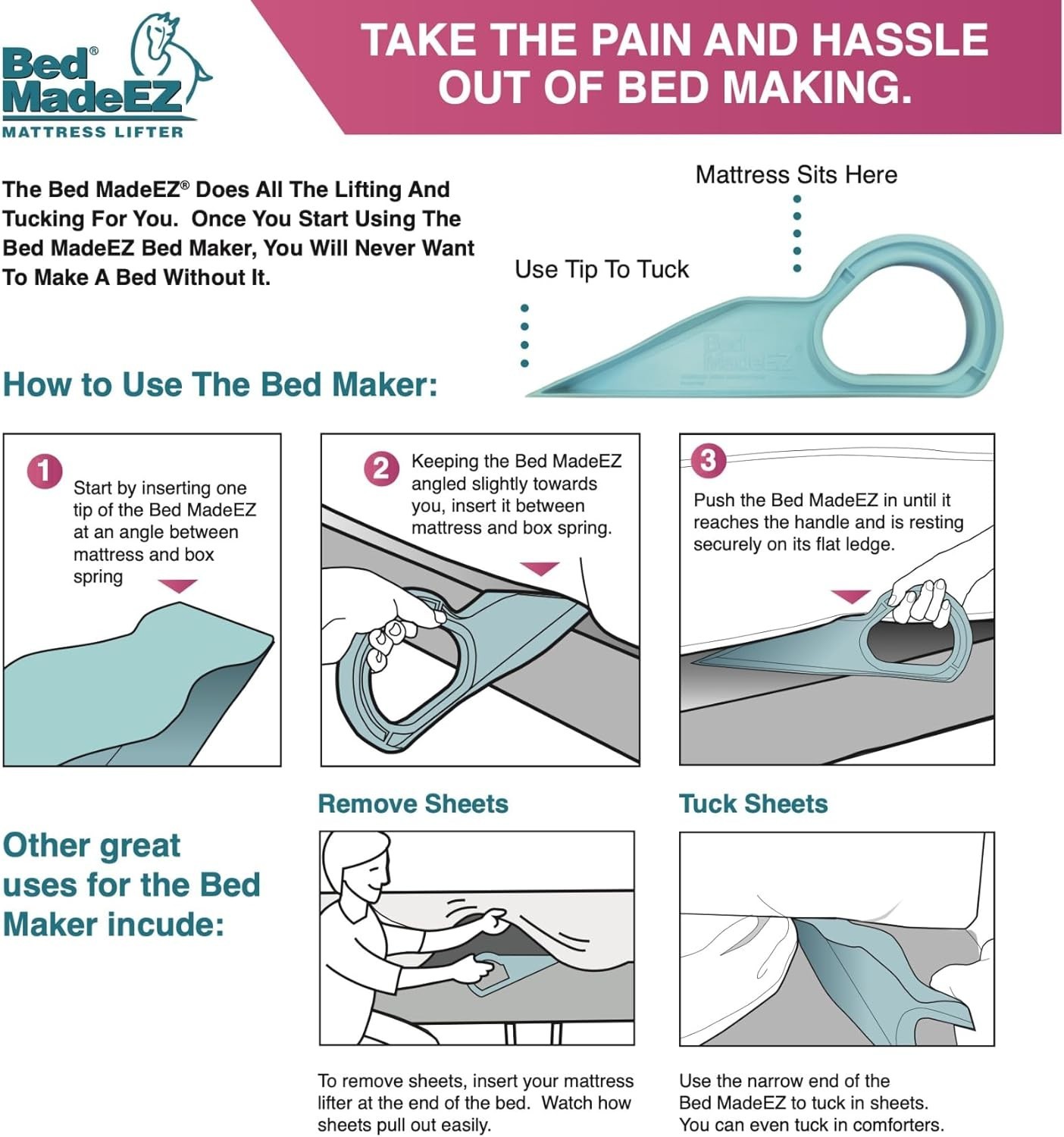 Back-Friendly Mattress Lifter Tool – Lifts & Holds Mattresses with Ease