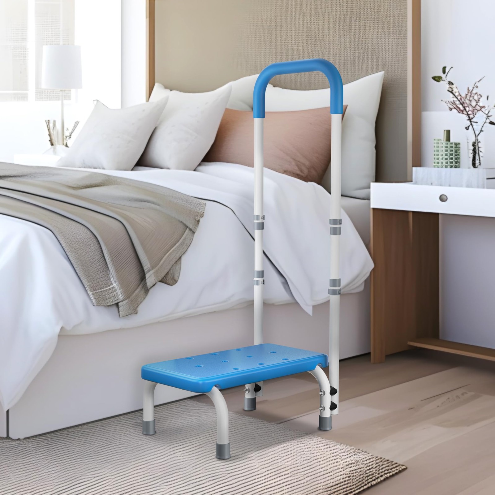 FORTEMOTUS Medical Step Stool with Handle for Elderly – Sturdy Lightweight Step