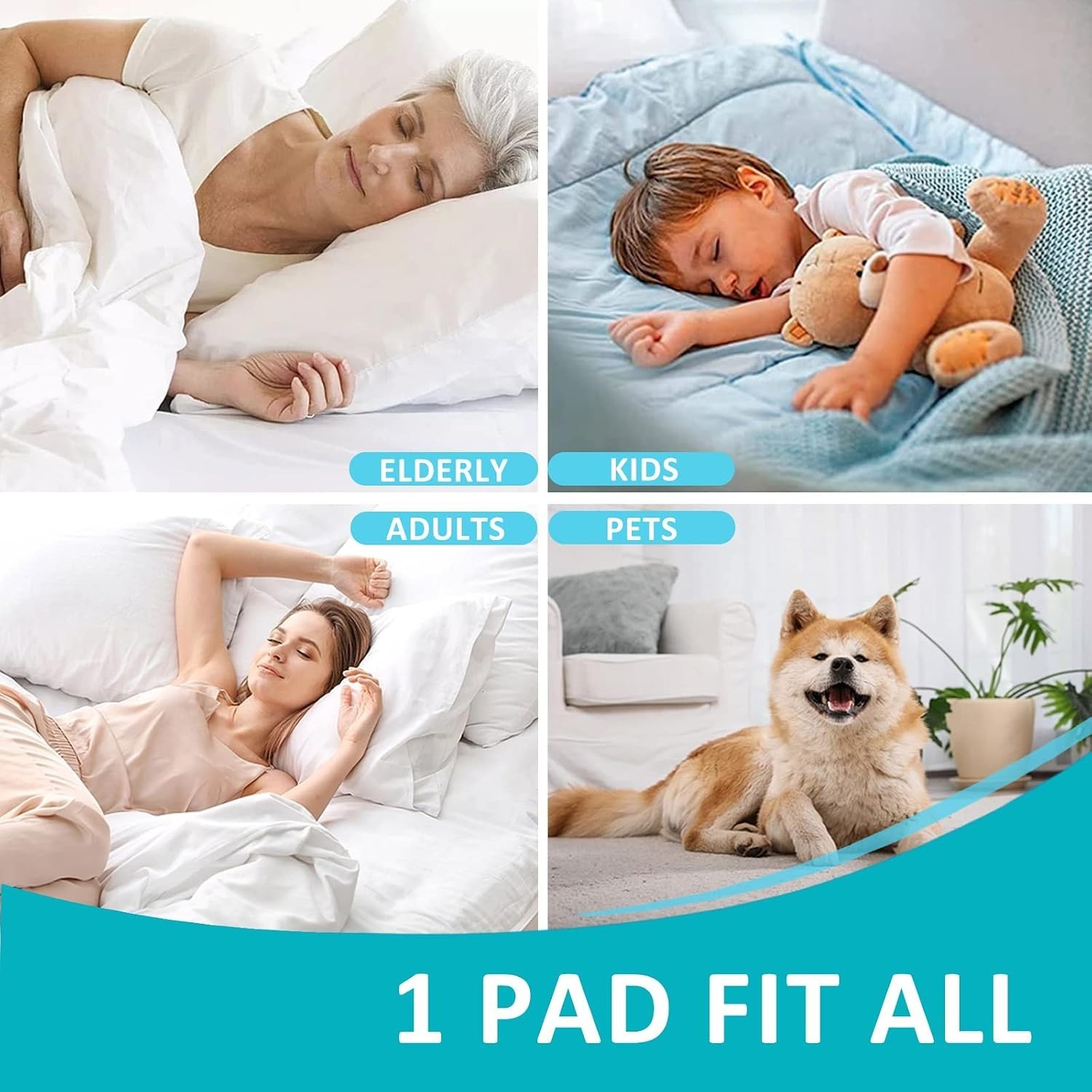 Washable Underpads 18″x24″ 3 Pack ,Pee Pads for Kids, Dogs | Waterproof Reusa…