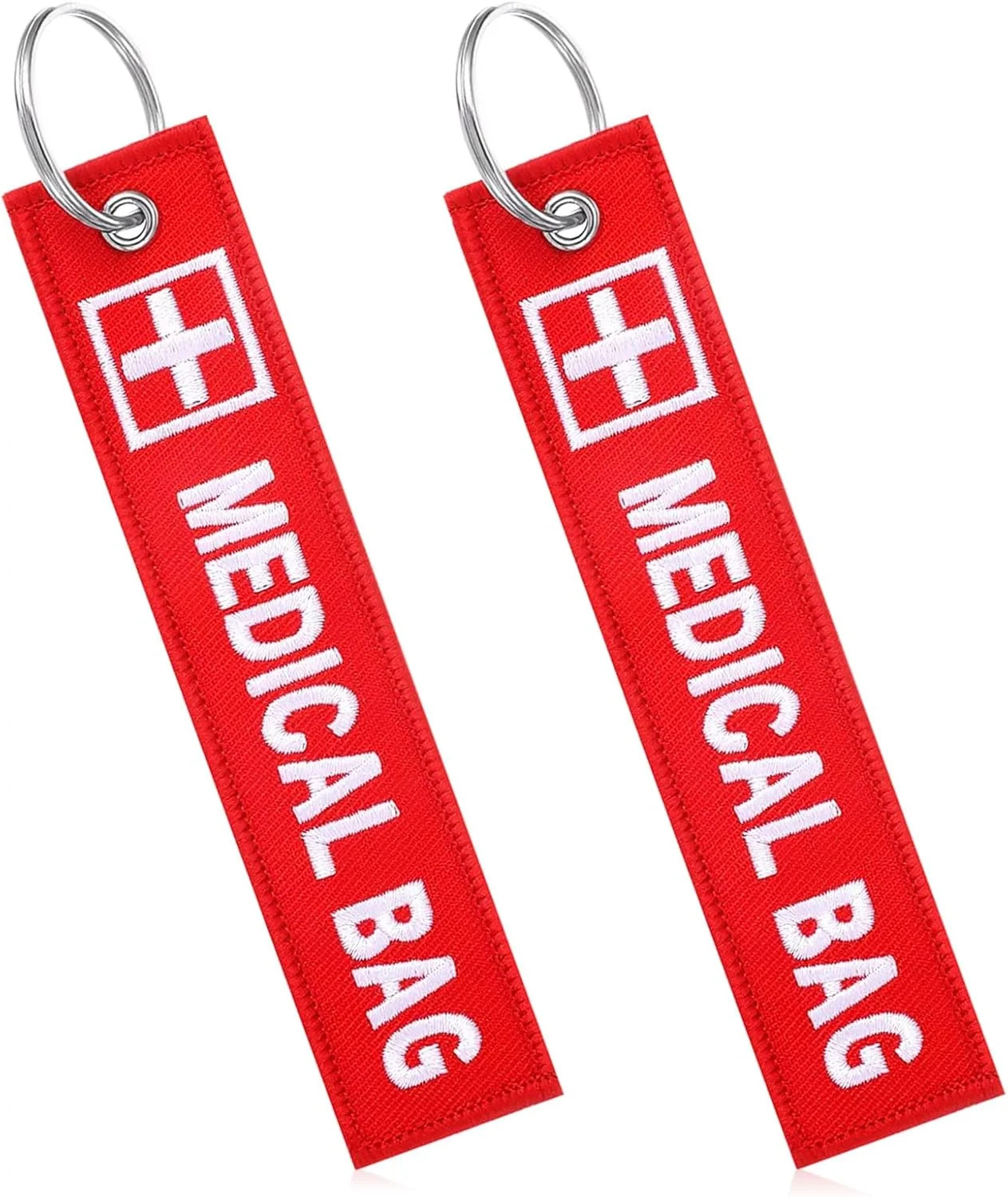 Mabor 2Pack Medical Alert Bag Tags, DoubleSided Embroidered Medical Device Lu…