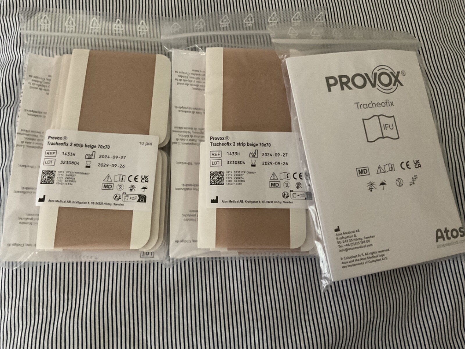 3 Packs PROVOX Tracheofix Stoma Foam Covers Adhesive Strips 30 Total FAST SHIP!!
