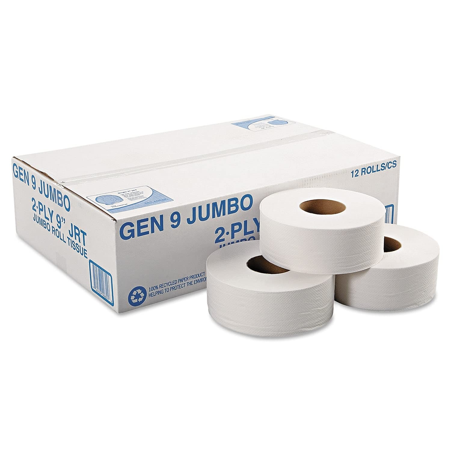 General Supply 9Jumbo Jumbo Roll Bath Tissue 2-Ply 9 White Case Of 12 8112