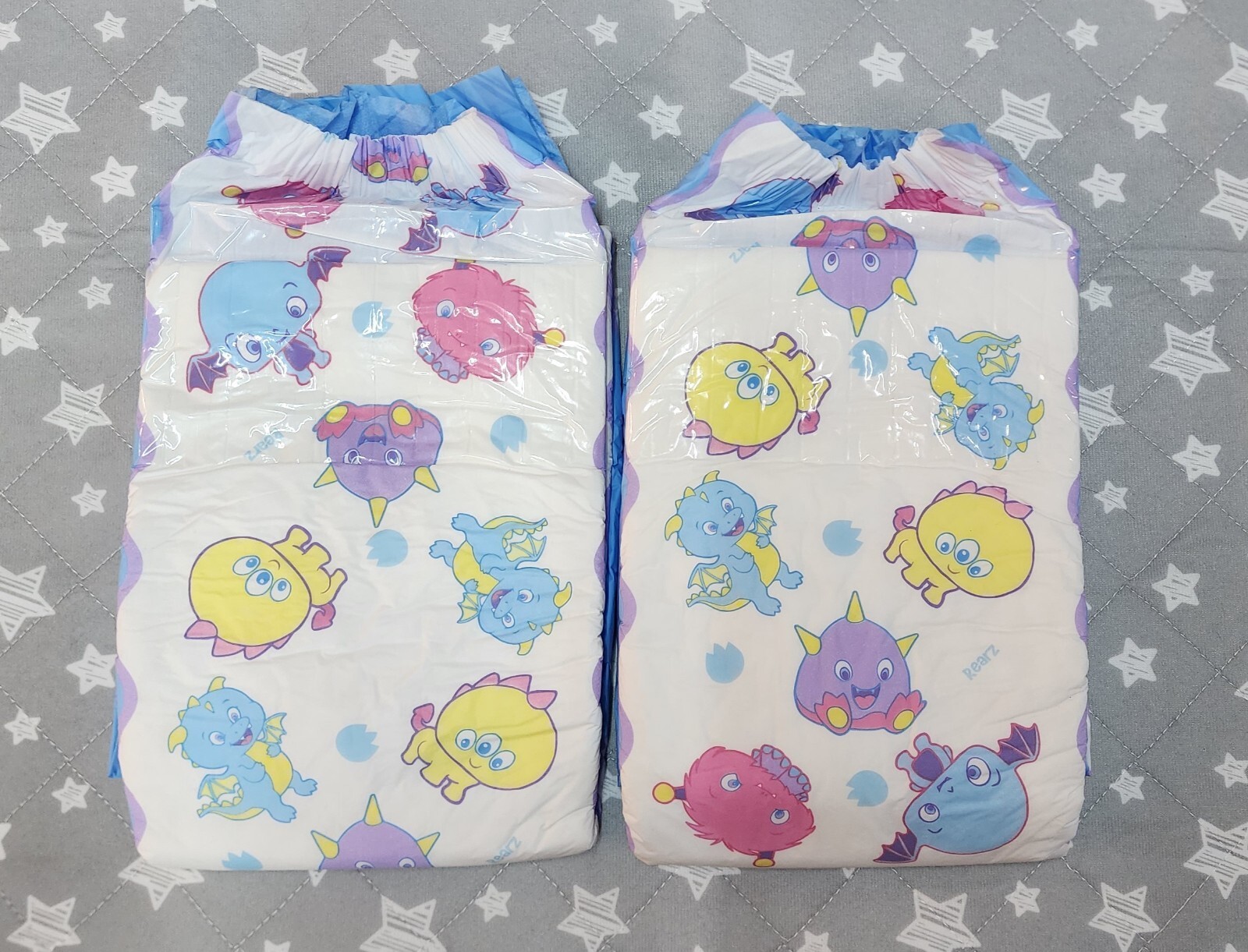 Abdl Lot Of 2 Rearz Lil Monsters Adult Diapers Plastic Backed Size Large