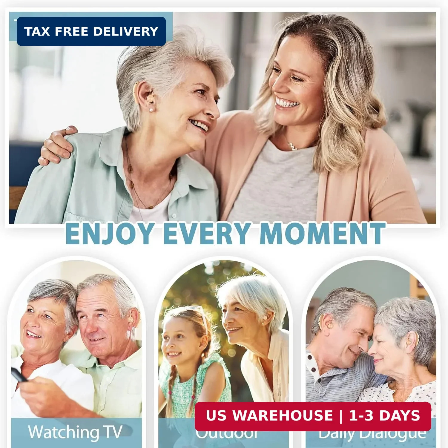 Hearing Aids,Rechargeable Hearing Aids for Seniors with Noise Cancelling,Adjusta
