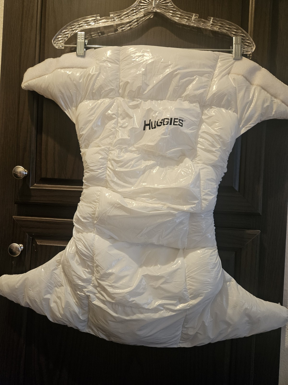 Adult size medium- Large fetish diaper shiny white