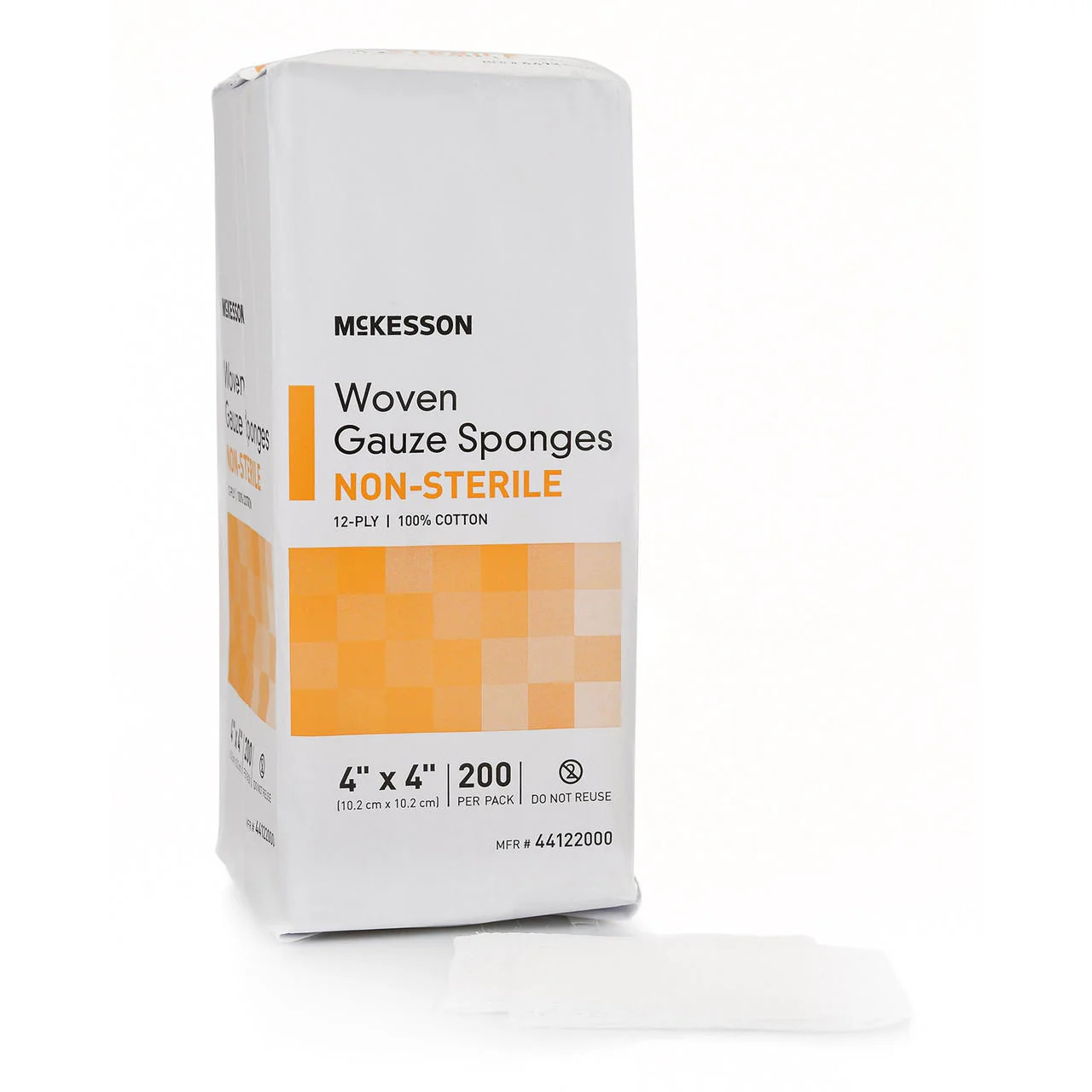 McKesson Gauze Sponge, 12-Ply, 4×4 Inch Square, Non-Sterile