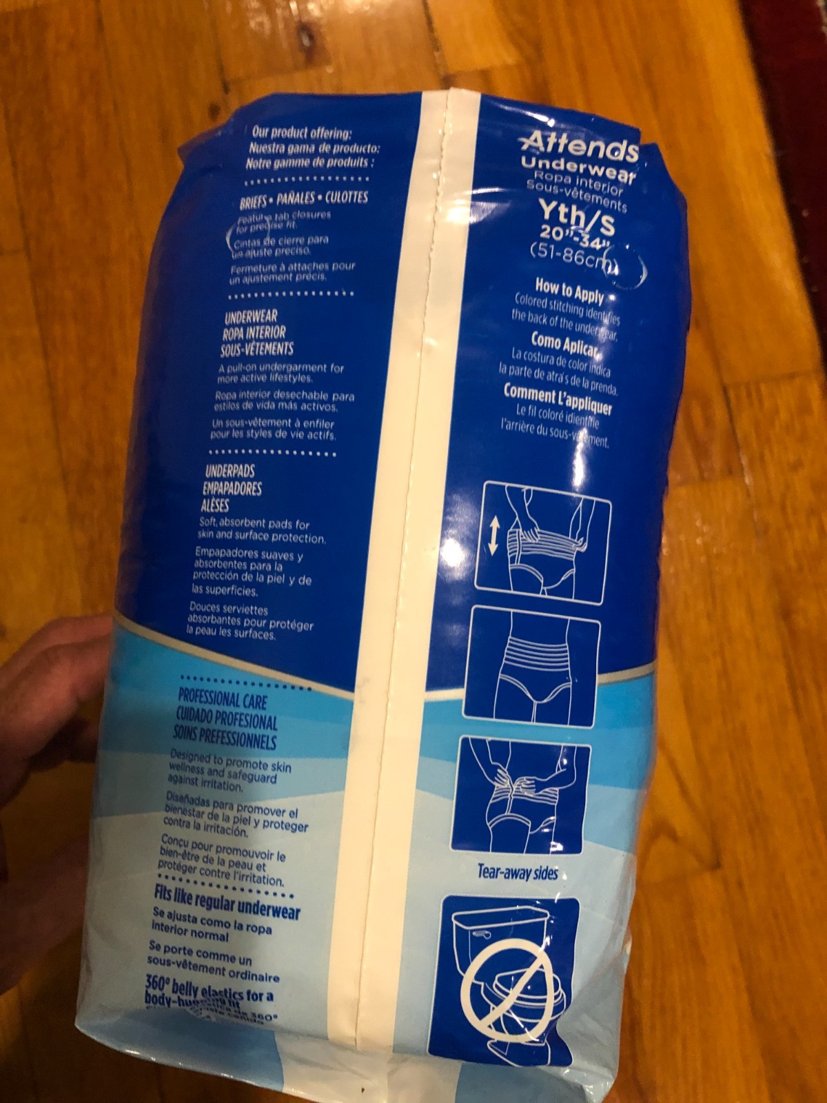 Attends Underwear Youth Small 20”-34” Ultimate Absorbency Unisex, 20 Count