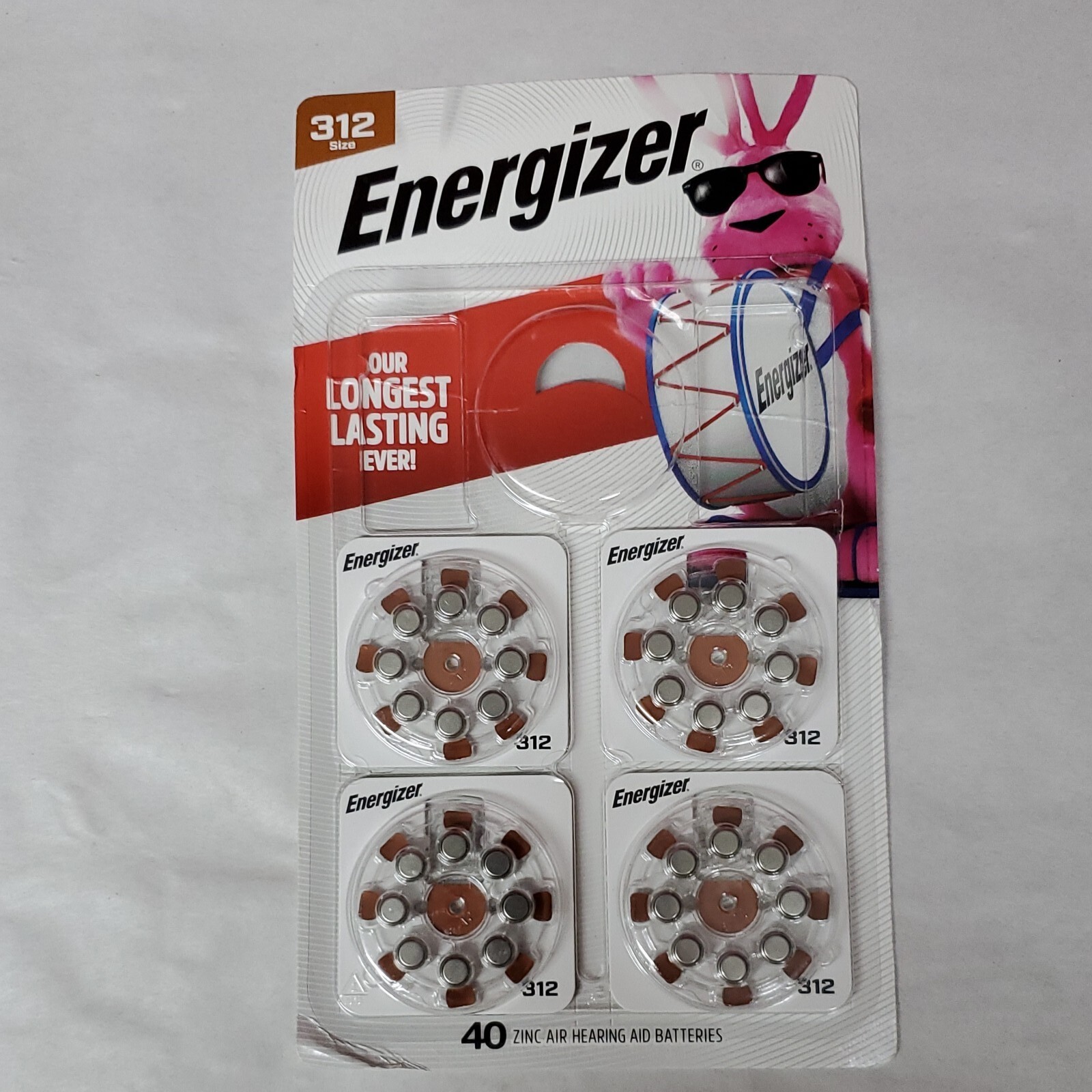 Energizer Hearing Aid Size 312 Batteries, 32 Count EXP 04/2025 1.45 V Zinc Air