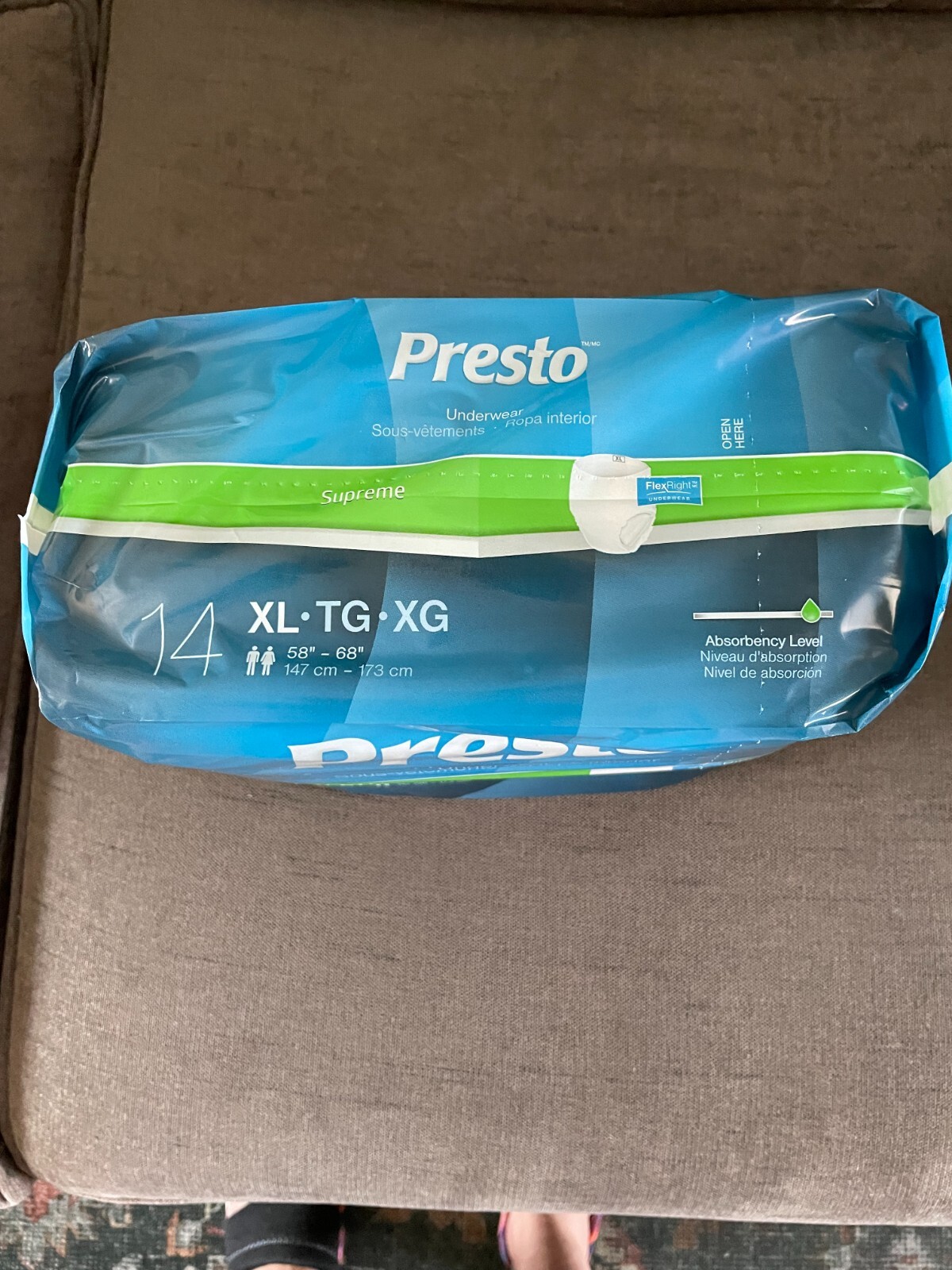 Pack 14 Presto Supreme FlexRight Heavy Absorbency Adult Underwear XL 58″- 68″