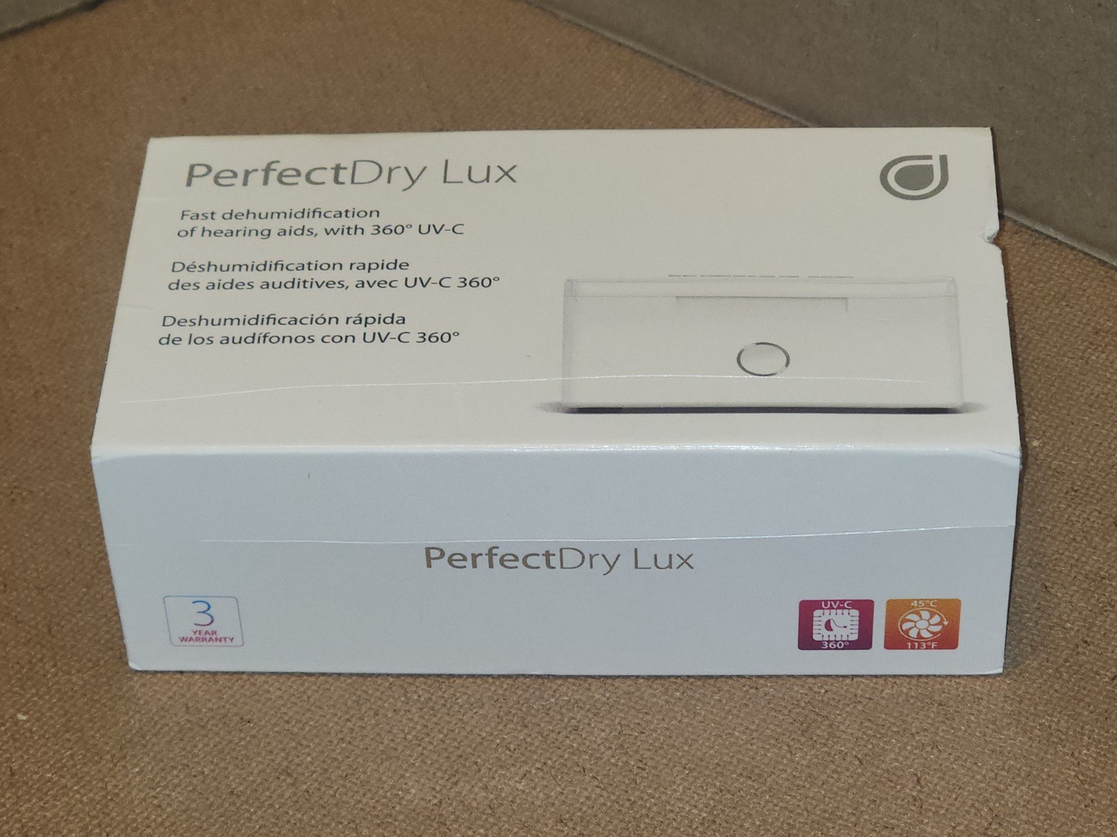 PerfectDry Lux Hearing Aid Fadt Dehumidifier with 360° UV-C For Hearing Aids