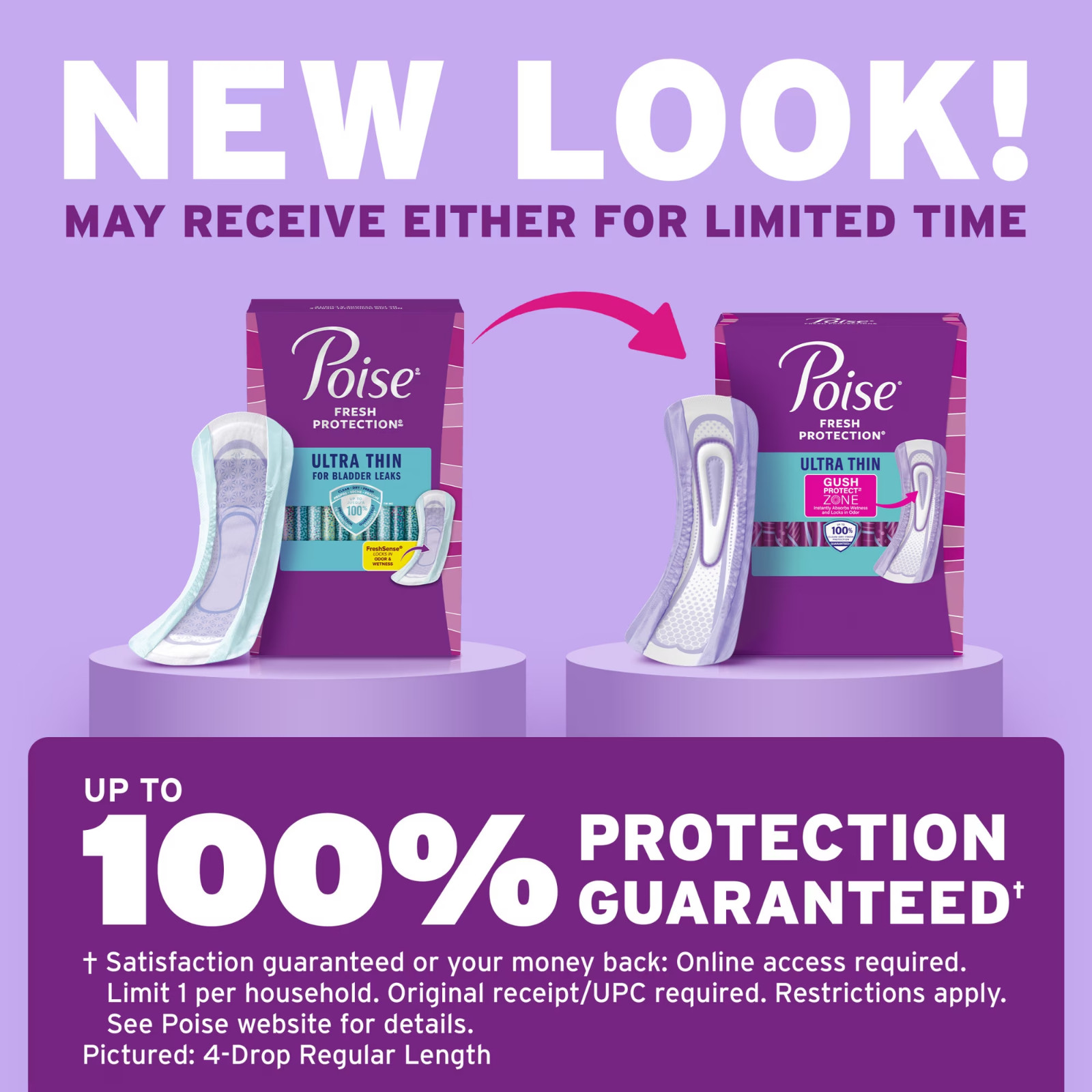 Ultra Thin Incontinence Pads, 5 Drop Absorbency, Long Length, 36 Count