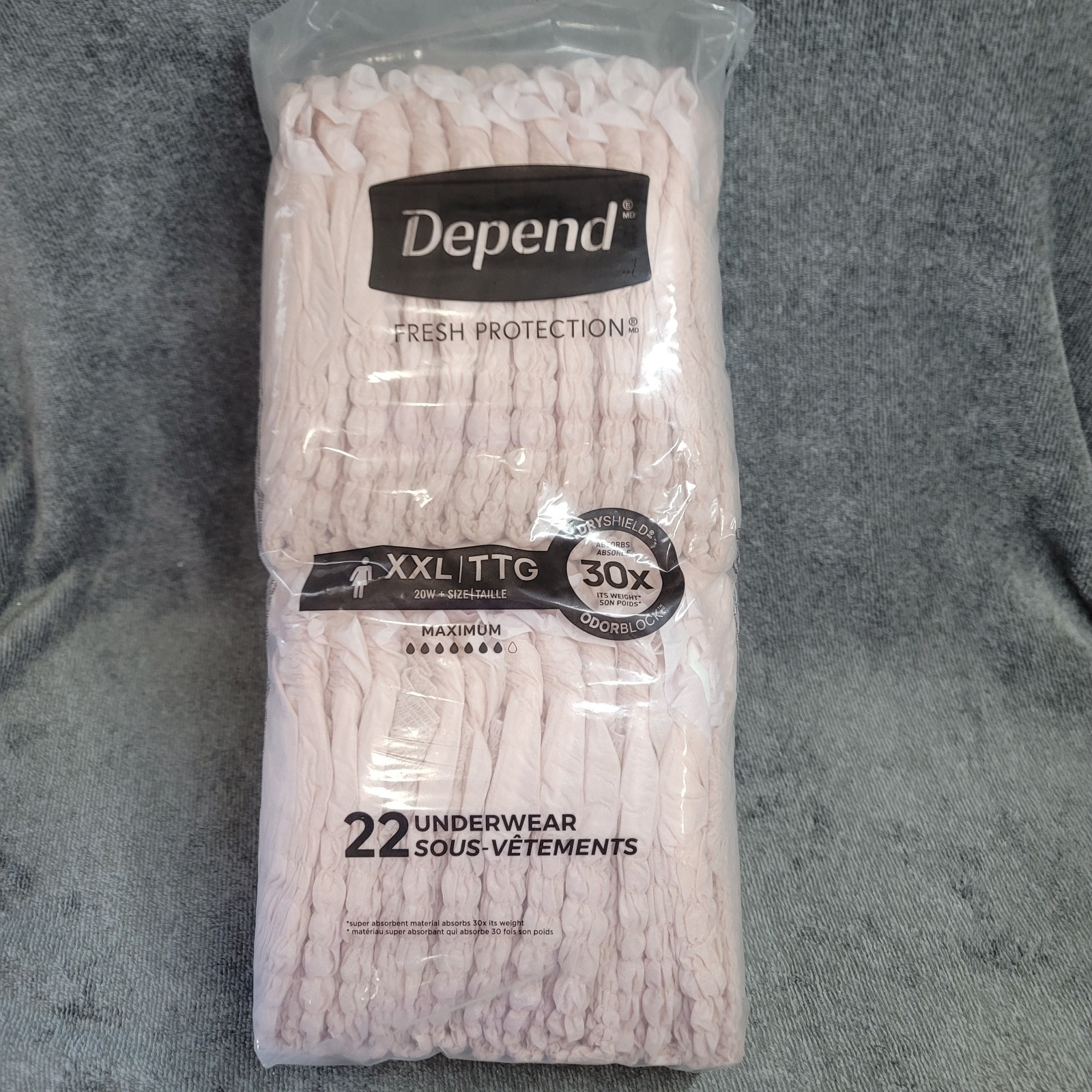 Depend Fresh Protection Women’s XXLarge Maximum Incontinence Underwear 22 Pink