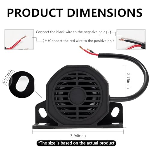 Backup Alarm for Pickup Truck 110dB 12V-48V DC 1psc Back-up Alarm with wire