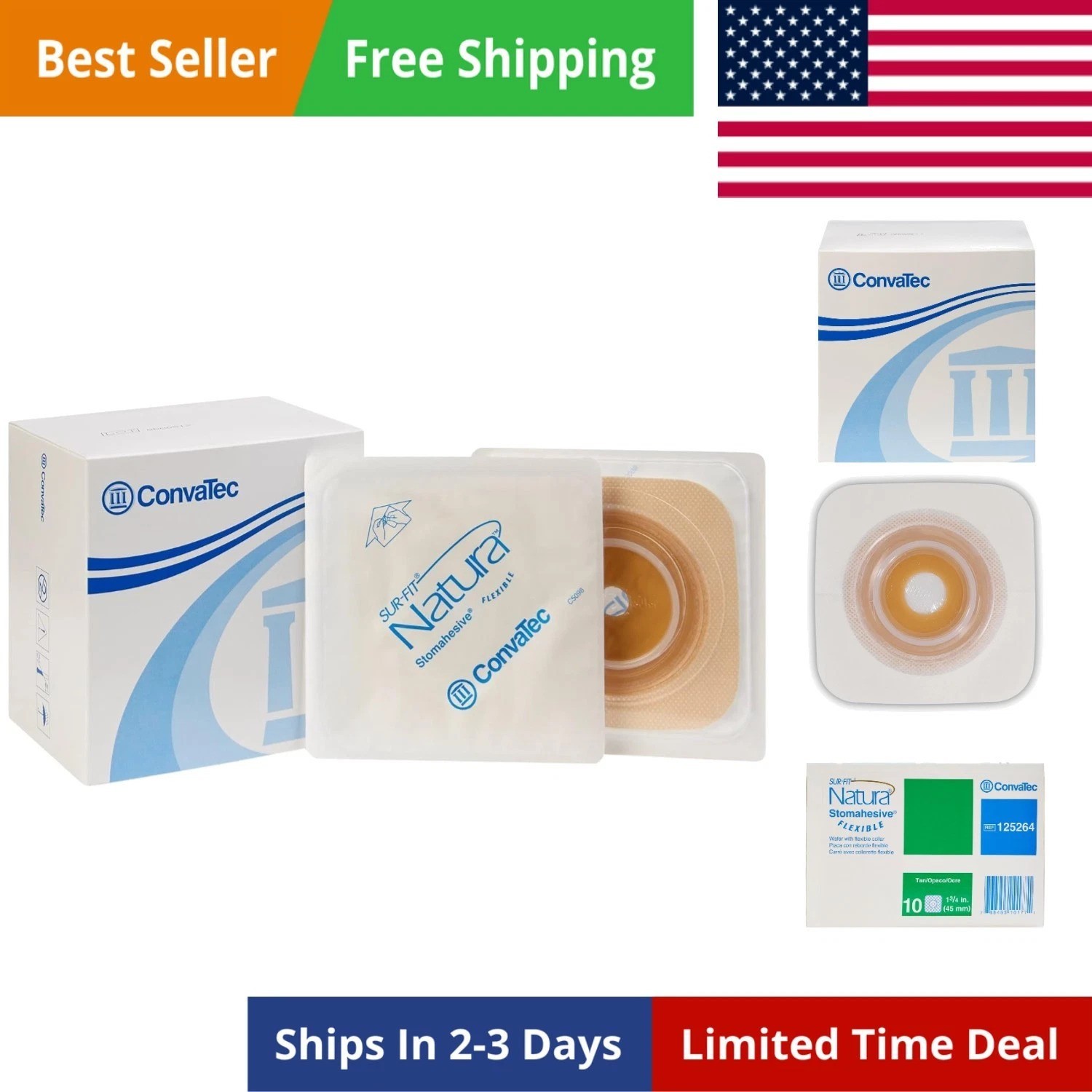 Sur-Fit Natura Stomahesive Wafer, 125264, 1-3/4″ Flange 10/Box