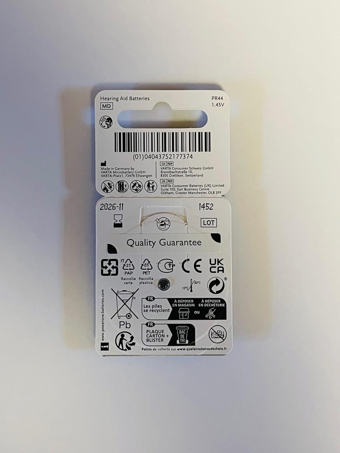 6 Batteries Powerone P675 Hearing Aid Zinc Air 1.45V Anti-Corrosion