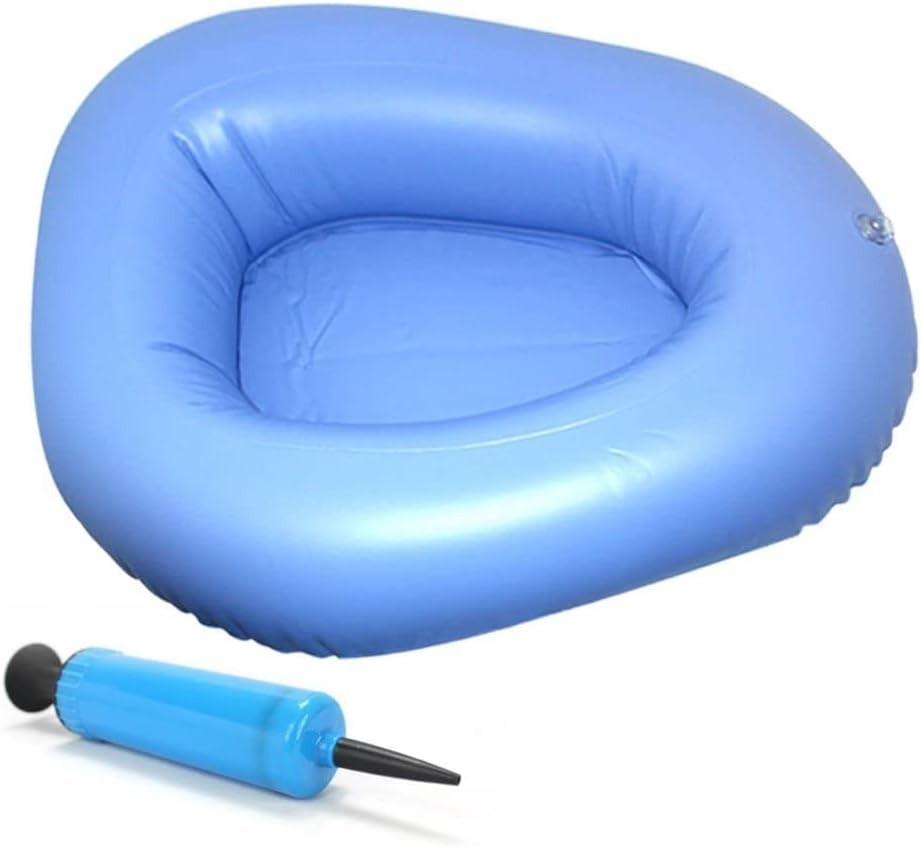 Bigger Washable Portable Air Inflation Blue Bed Pan Bedridden Elderly Inflatable
