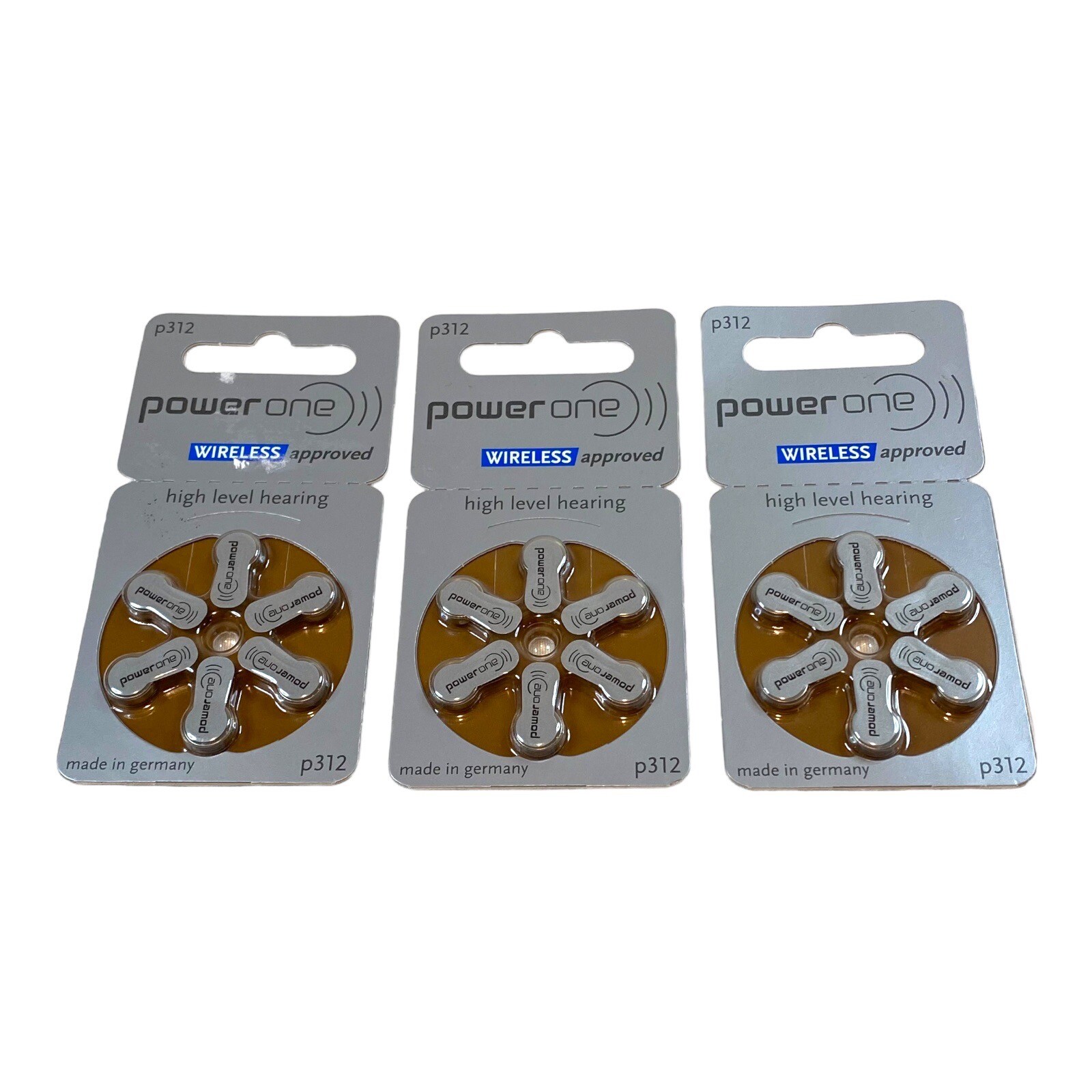 PowerOne Wireless Approved P312 Hearing Aid Batteries – 18 Batteries Exp 8/2026