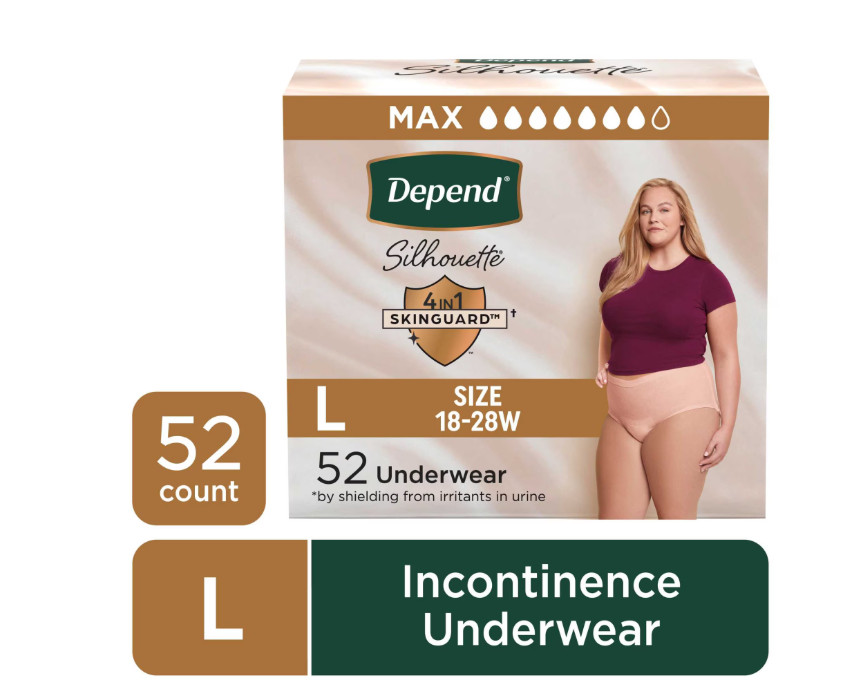 Depend Silhouette Women Incontinence Underwear L 52 Ct Max Absorbency