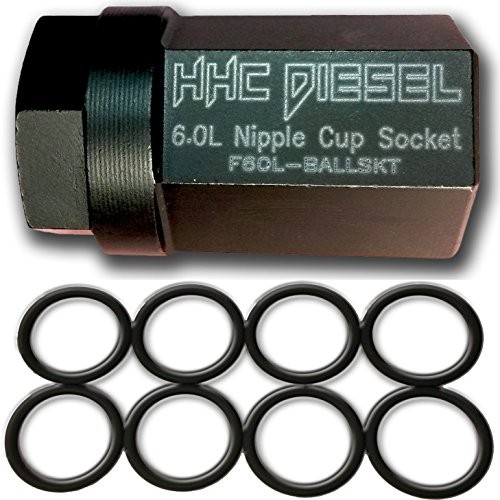 ~Ford 6.0L Diesel Nipple Cup Socket Kit~ O-Rings & Tool (8: Heavy Duty Viton