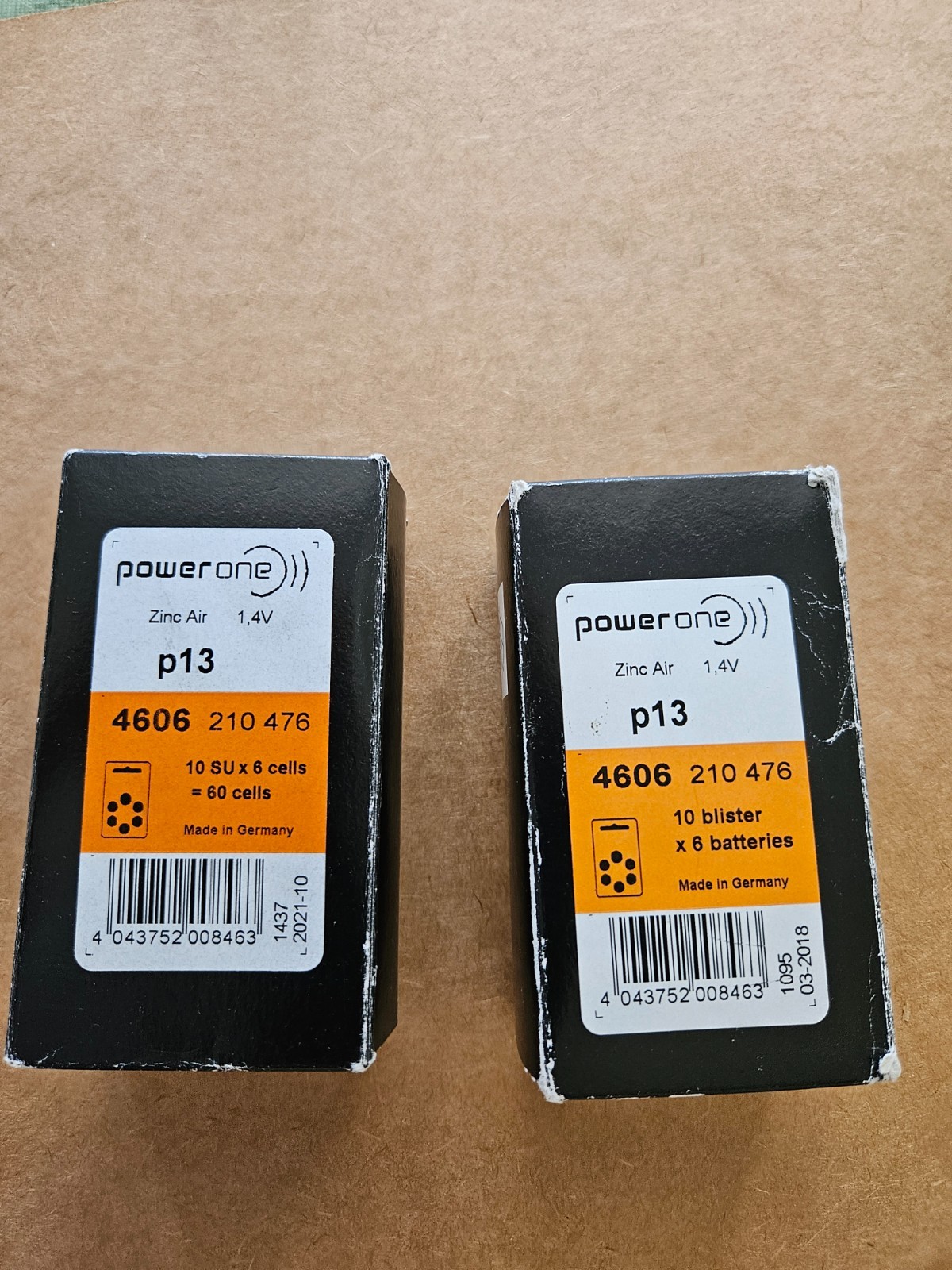 POWER ONE HEARING AID BATTERIES #P13 17 PACKS OF 102 EXP 10/21 &2/18