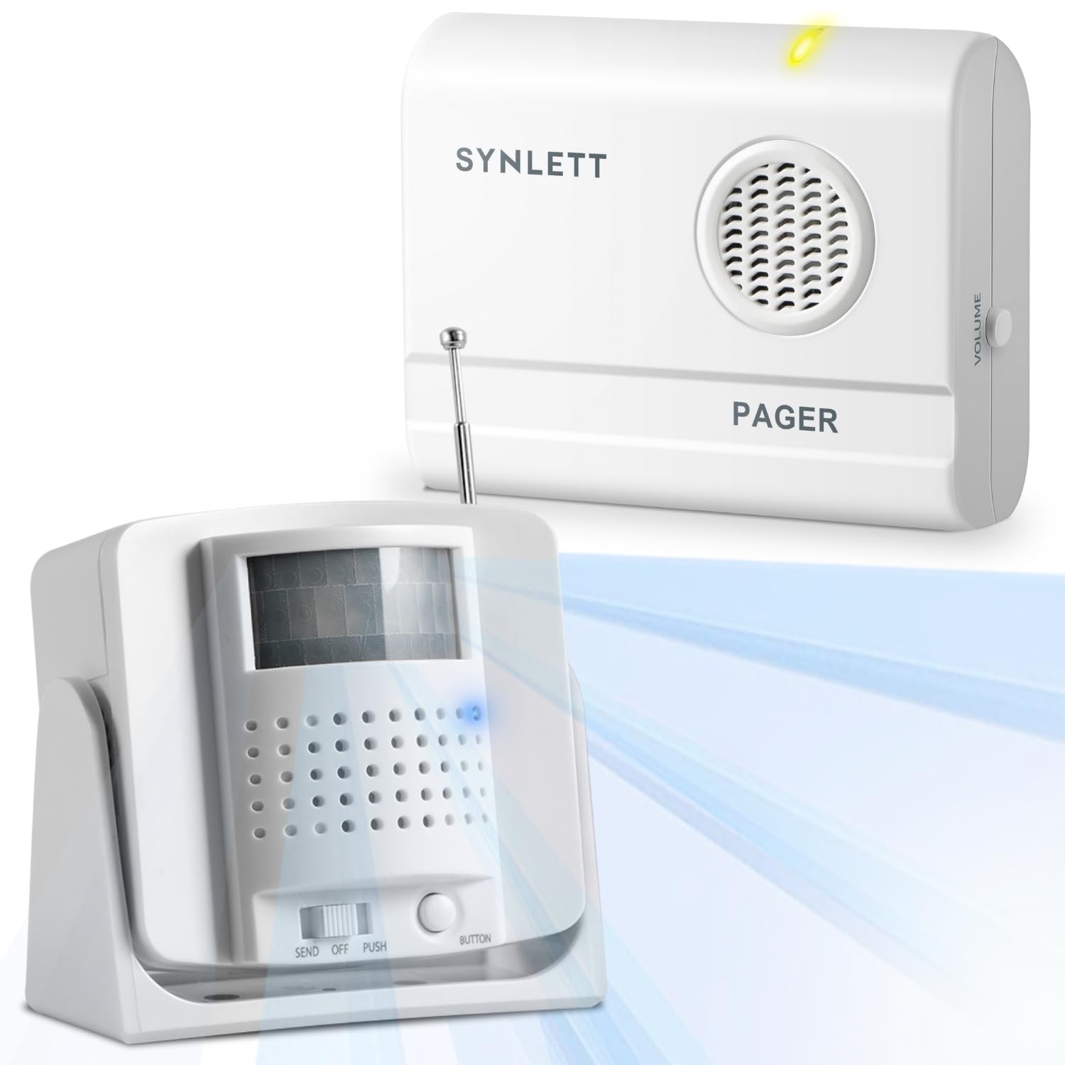 Bed Alarm Caregiver Pager with Wireless Motion Sensor Alarm Indoor Fall Preventi