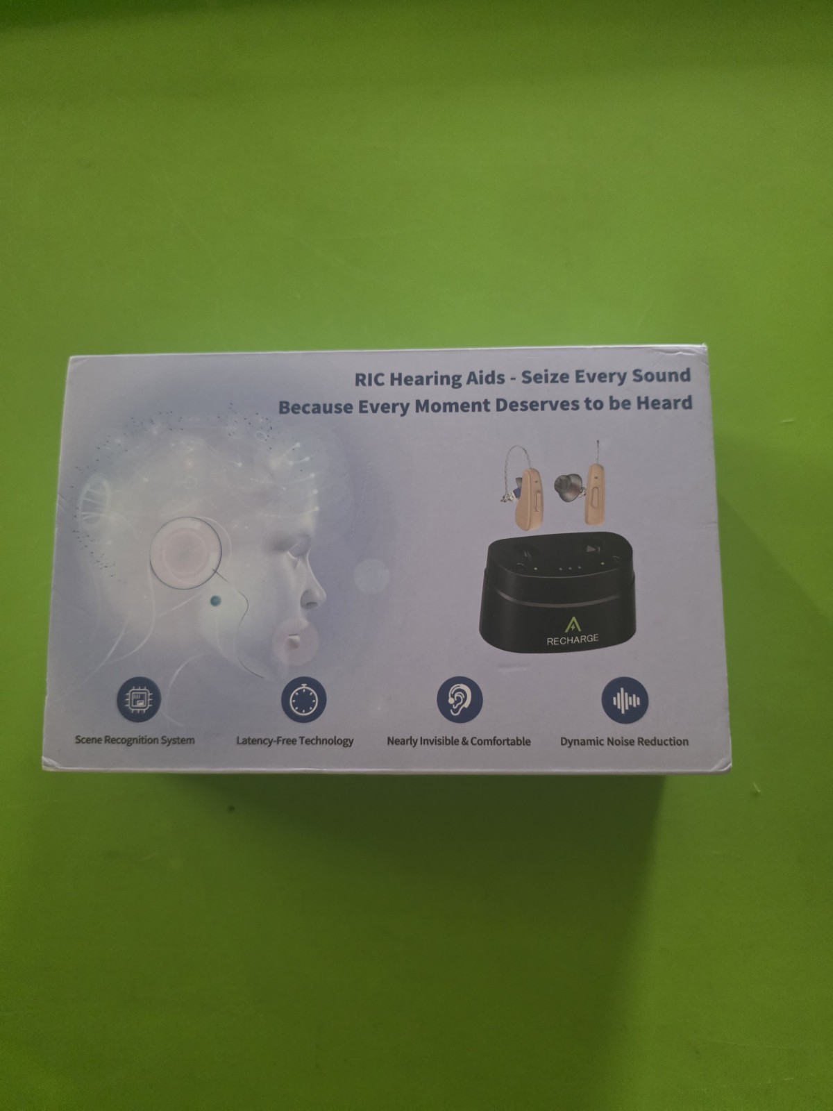 RIC Hearing Aids for Seniors Rechargeable Receiver-In-Canal Hearing Aid with Noi