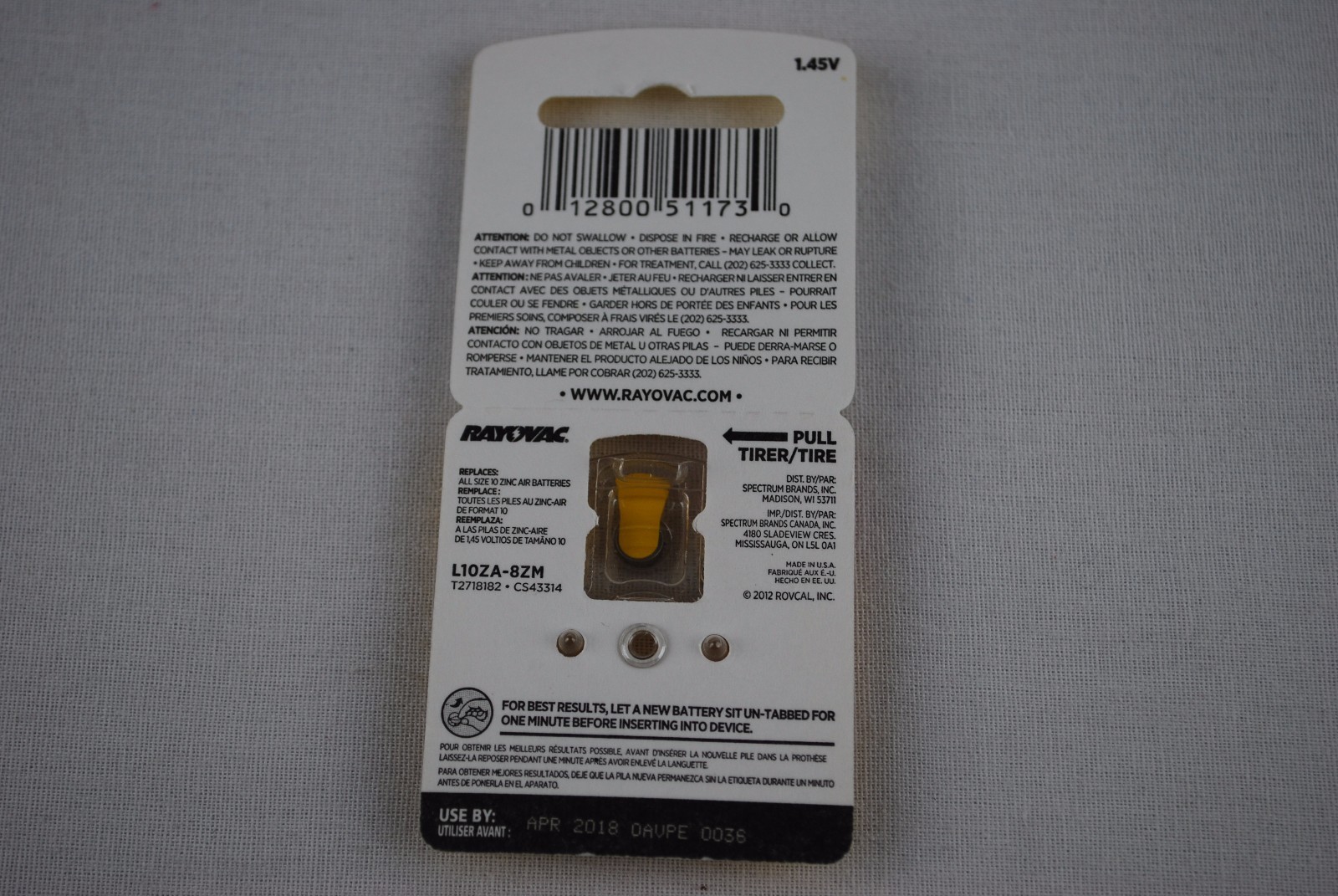 New 32 Rayovac SIZE 10 8PK Hearing Aid Batteries L10ZA-8ZM Button Cell