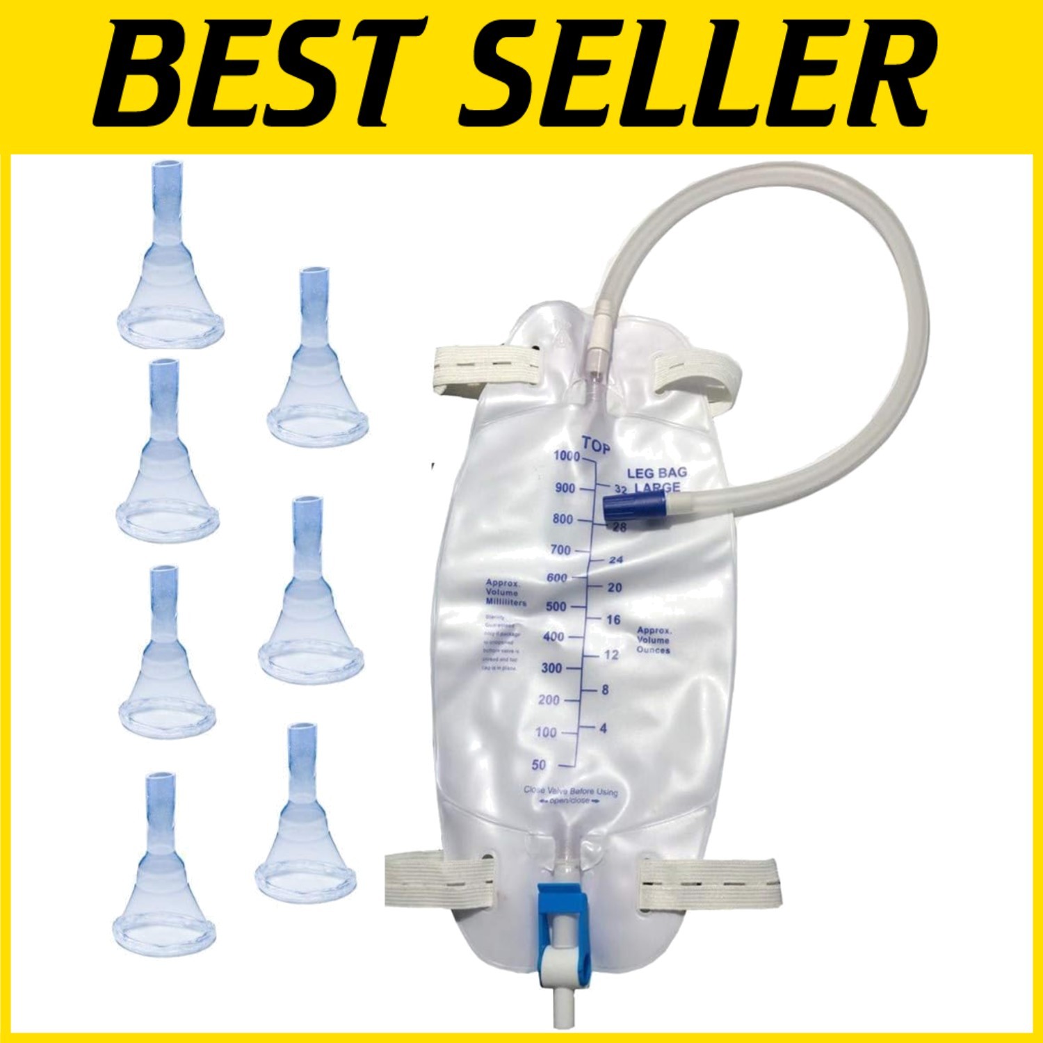 Male Urinary Incontinence Kit with 7 Self-Seal Catheters