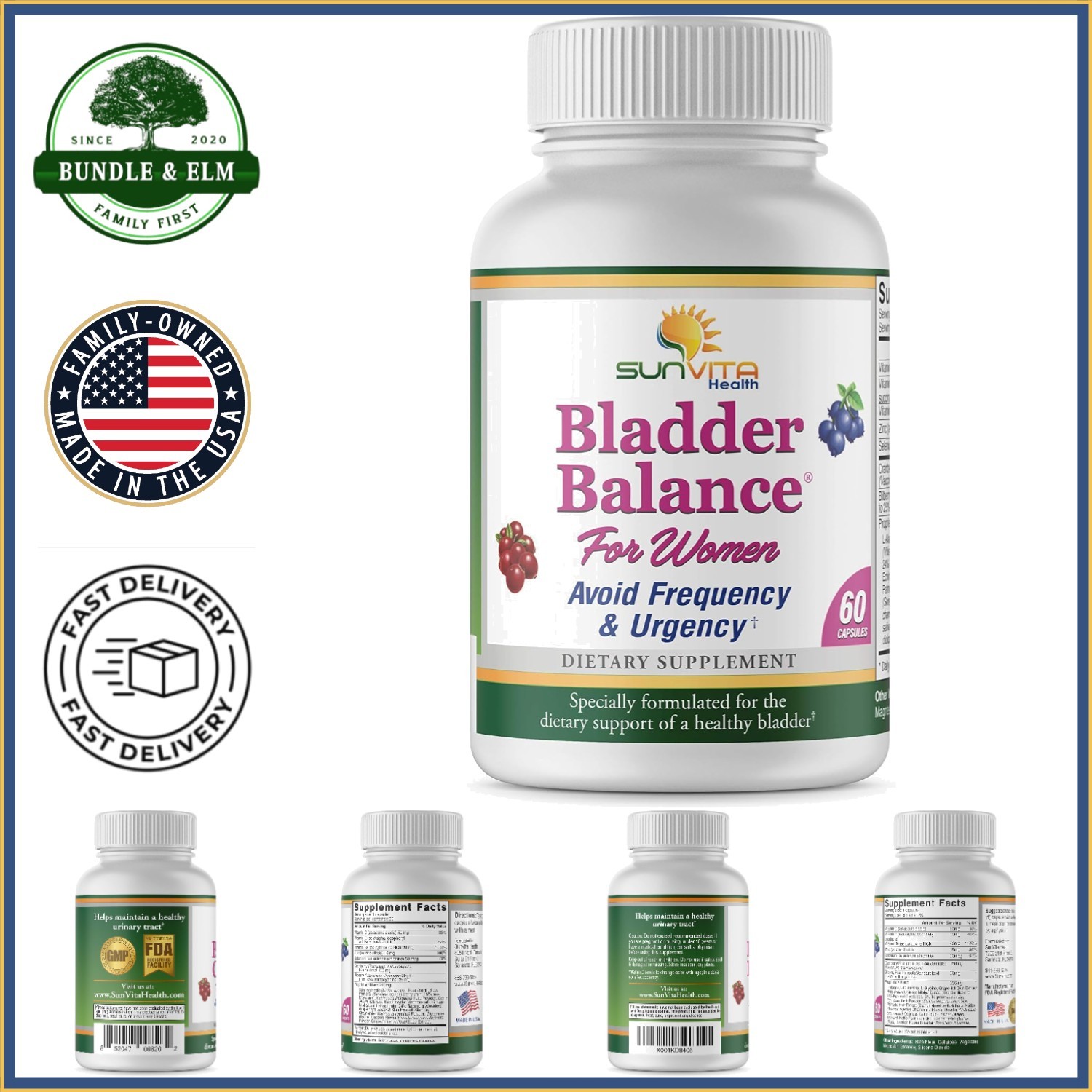 Natural Supplement for Bladder Control, Reduces Urinary Frequency & Urgency