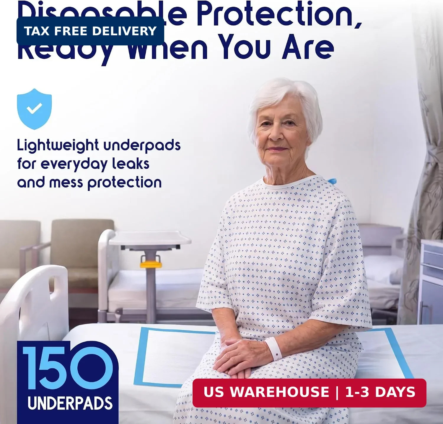 Inspire Medical Bed Linens Disposable Underpads 23″ x 36″ – Moderate Absorbency