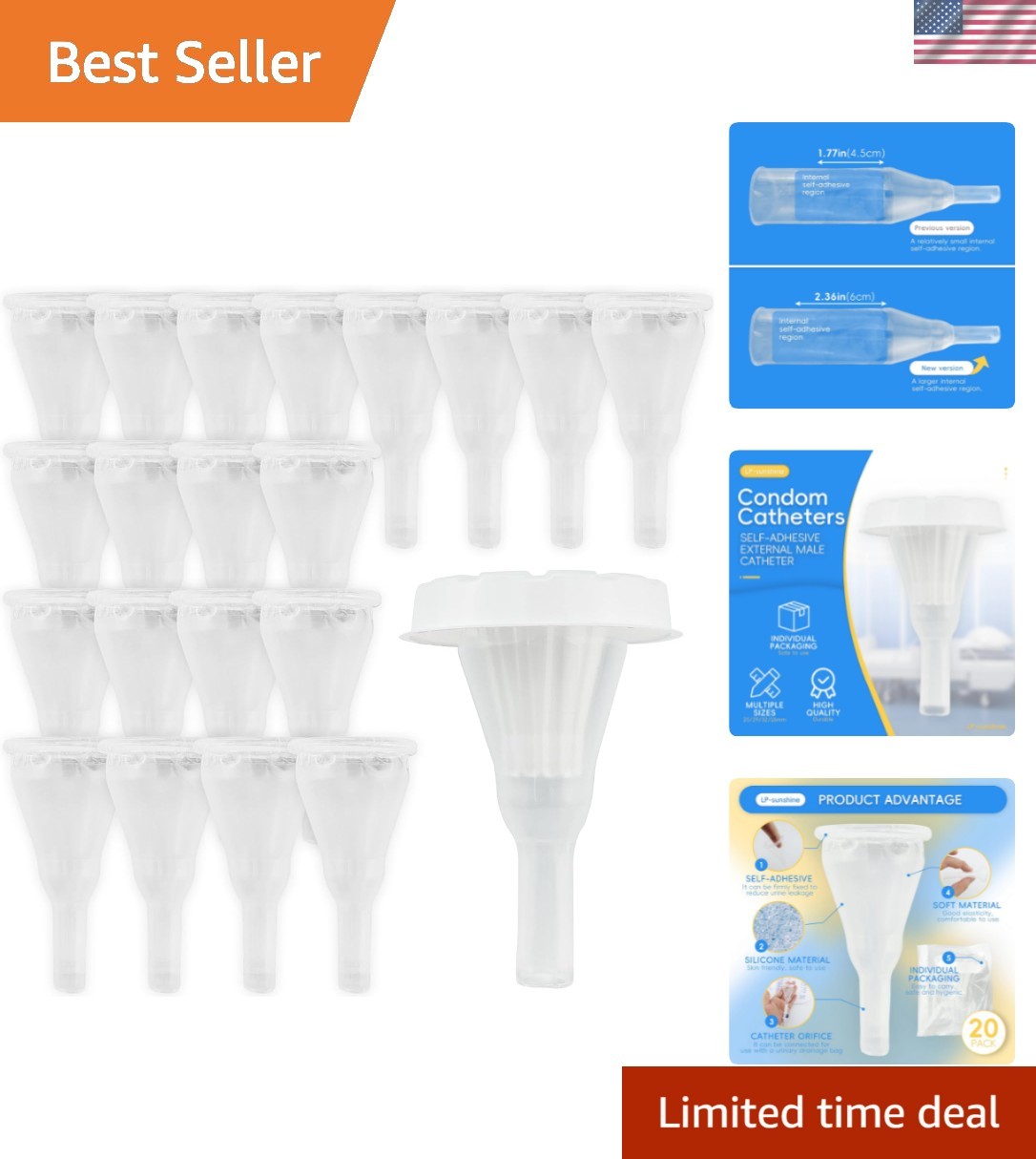 Silicone Condom Catheters, 29mm – Safe, Sticky, & Hygienically Packaged