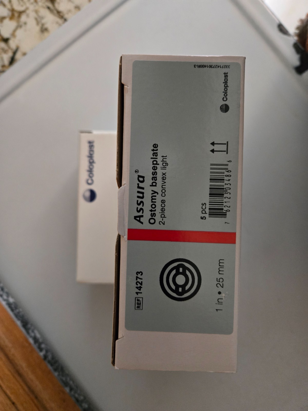 (2) Coloplast Assura Ostomy Baseplate Flange Convex Light #14273 1 in/25mm NIB