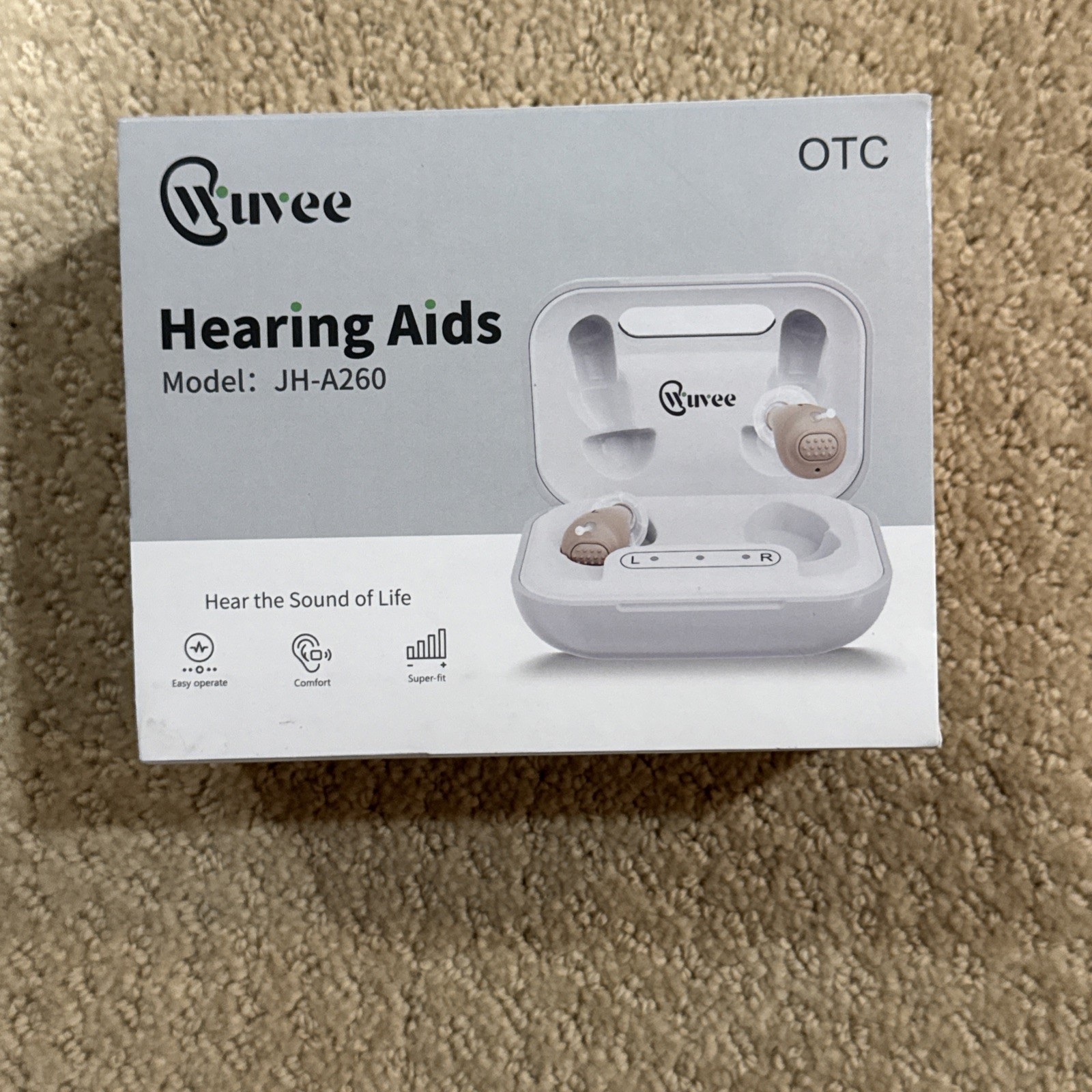 Wuvee OTC Hearing Aids for Seniors Auto On/Off Rechargeable OPEN BOX $190