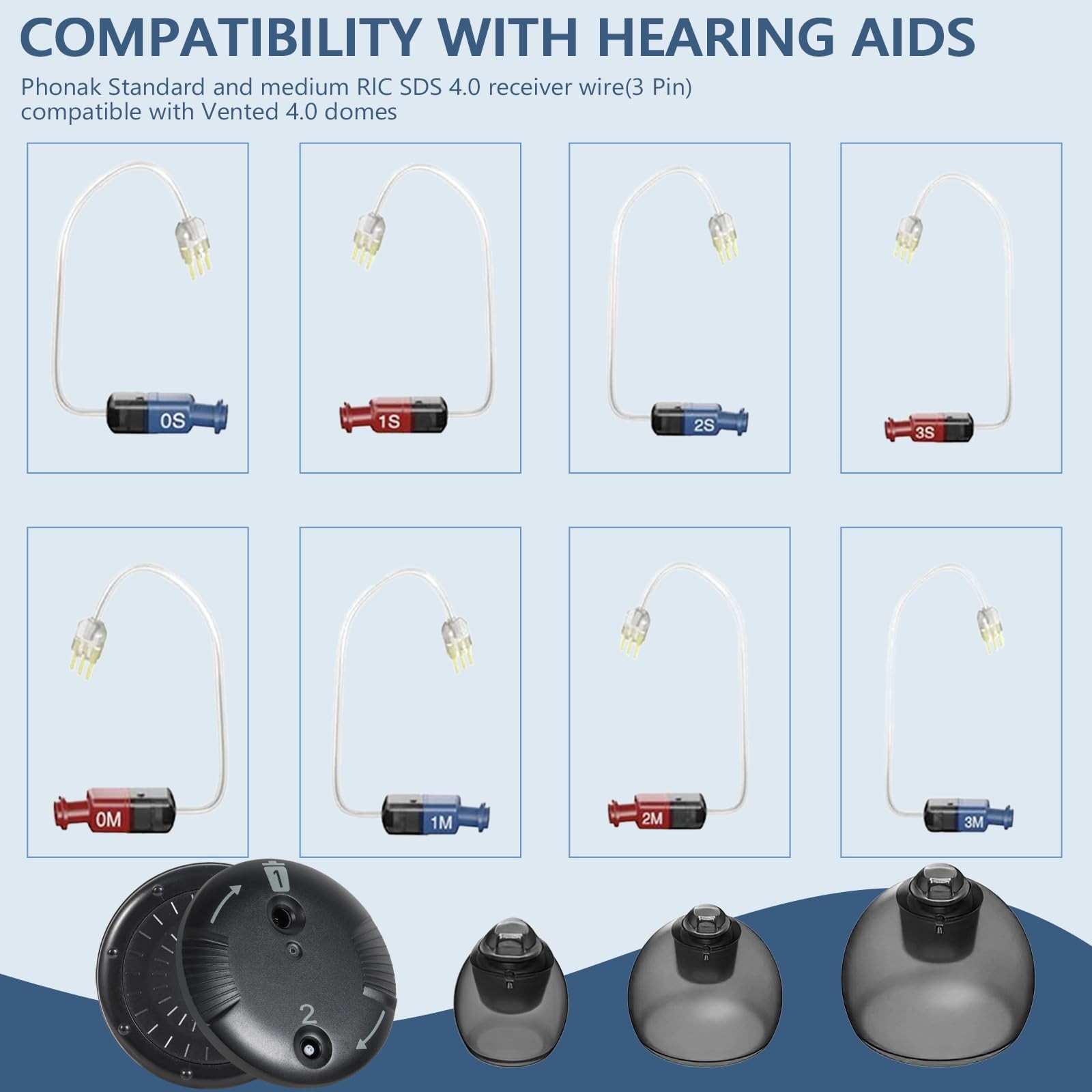 20 pcs Phonak Vented 4.0 Hearing Dome Small, White-2 Pcaks/20 Pcs