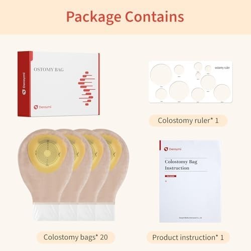 20 PACK Kids Colostomy Bag Skin-Friendly Ostomy Bag for Kids Cut-to-Fit 10–40mm