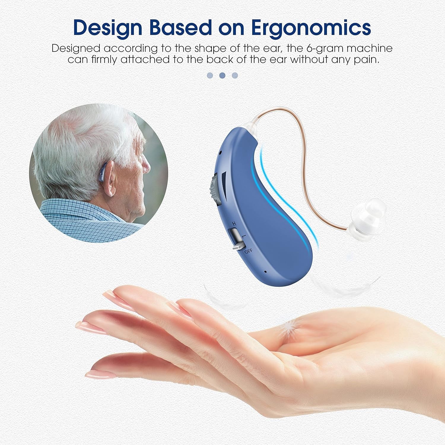 Britzgo Entry Level Rechargeable Digital Hearing Amplifier Bha-203, Blue, 8 Oz