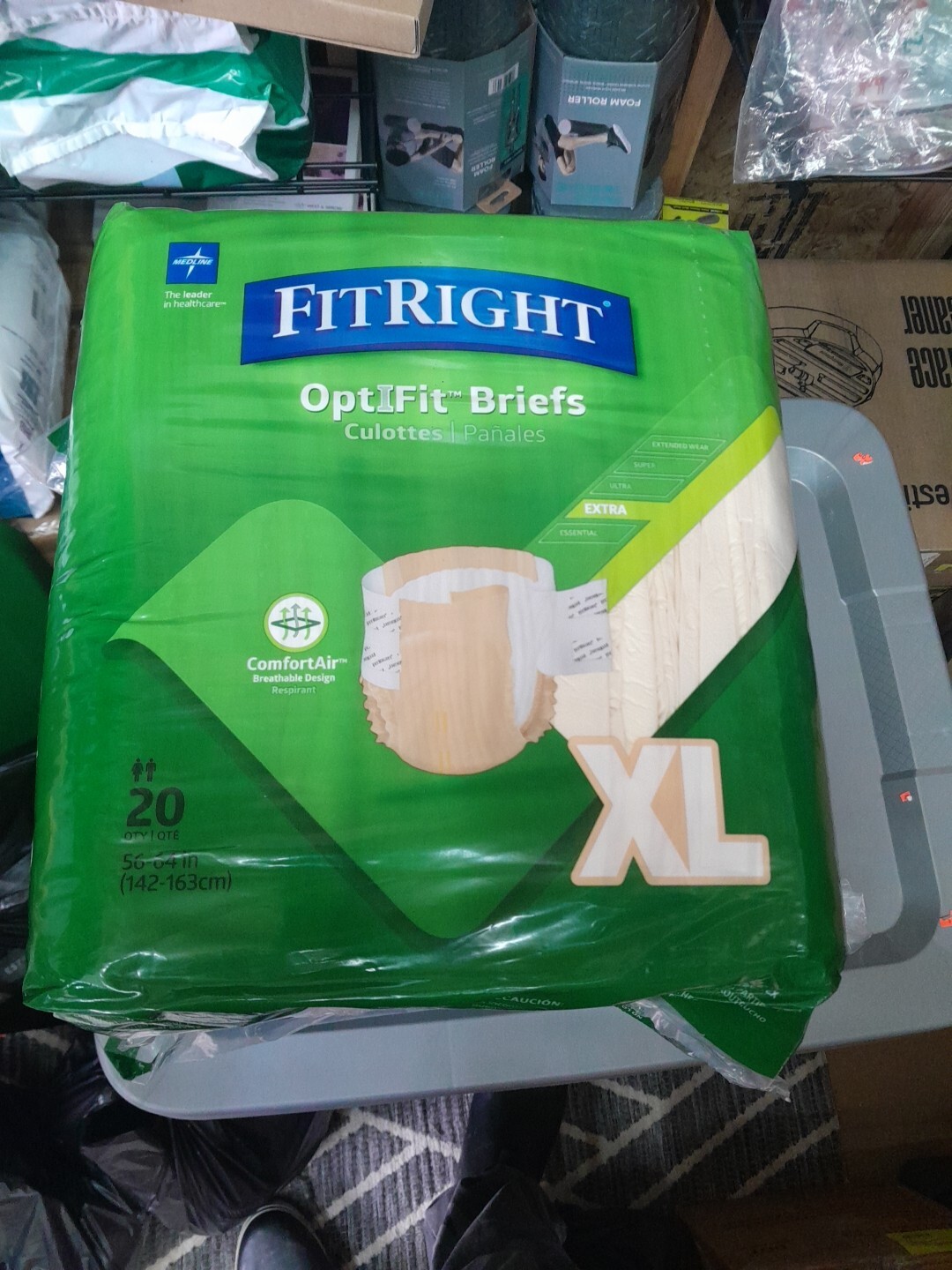 FitRight Optifit Briefs Diapers XL Adult Underwear 56-64In.” 20 pack Adult Unde