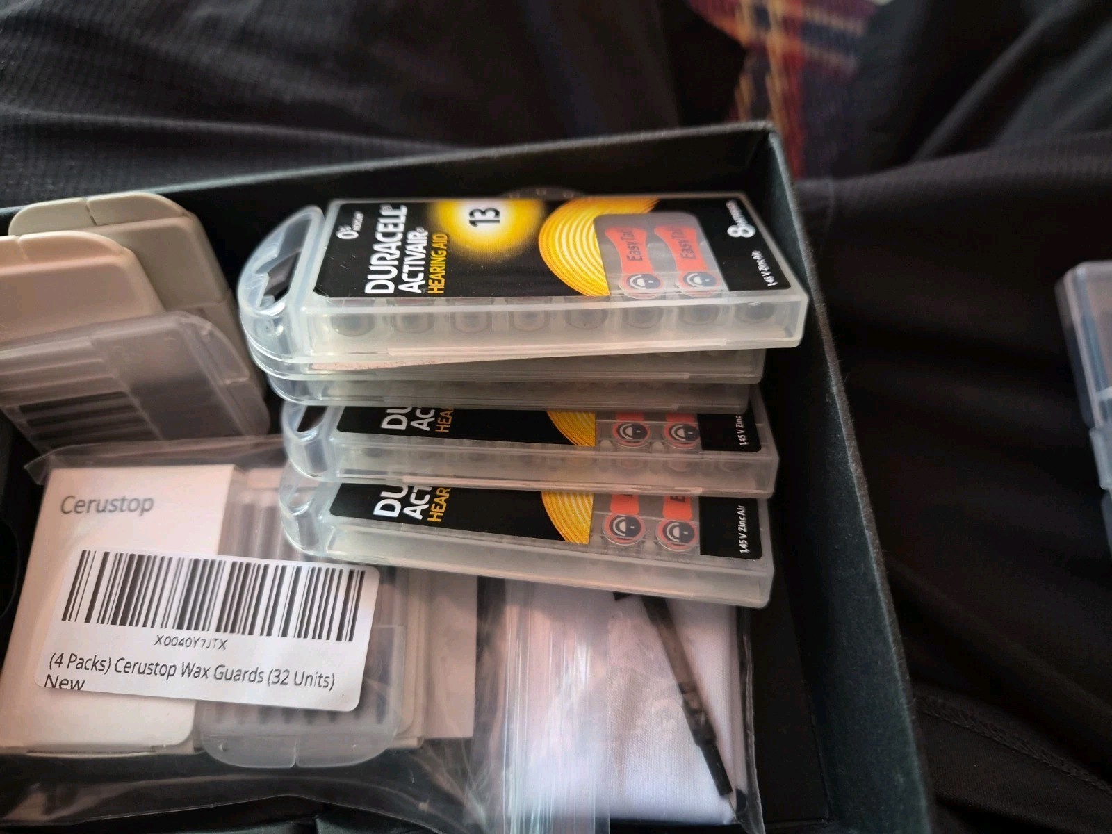 HEARING AIDE CARE LOT 37 Cerustop Wax Guards + 40 #13 Batteries + Brushes, Cloth