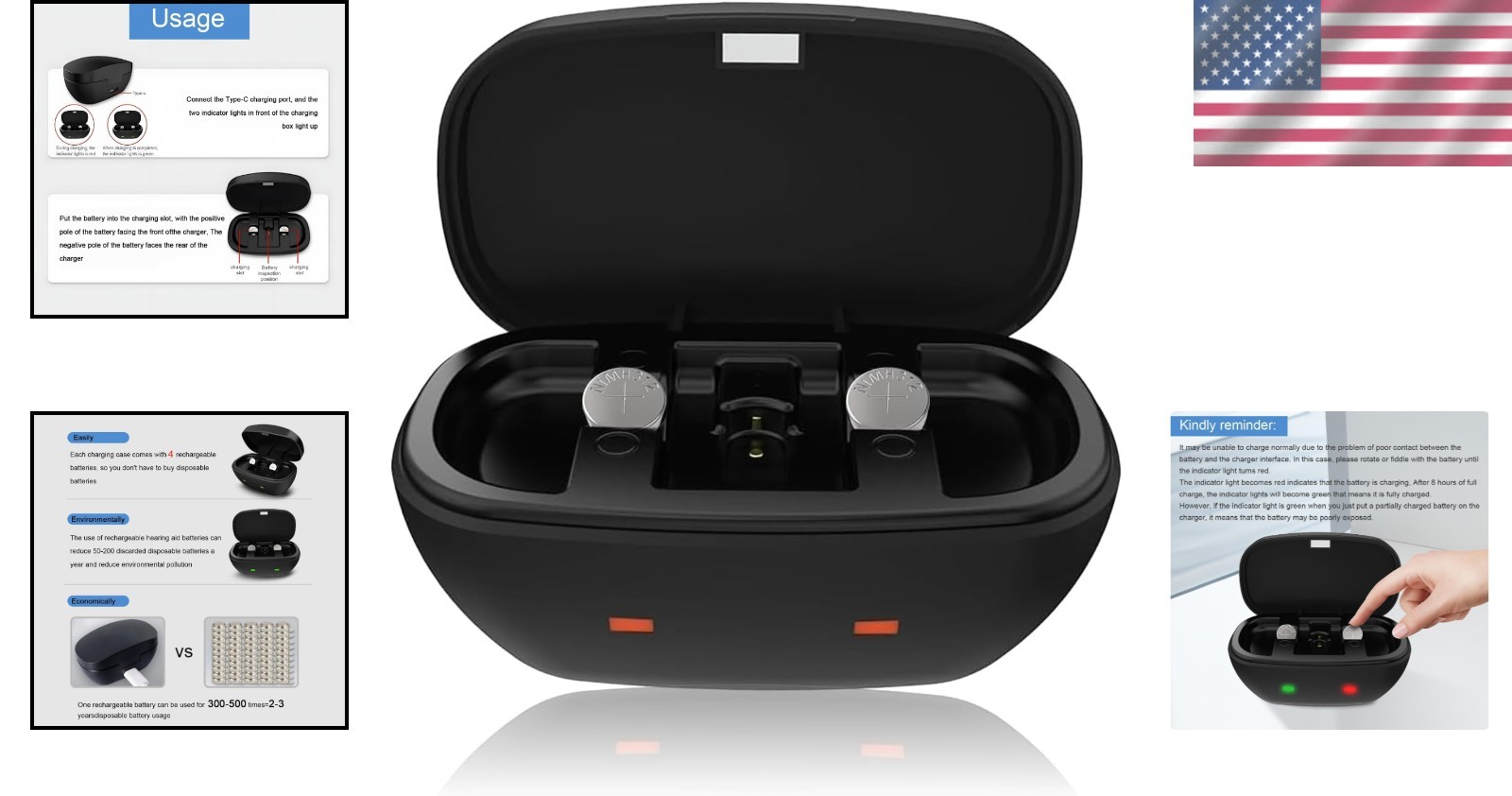 Rechargeable 312 Hearing Aid Battery Pack/-